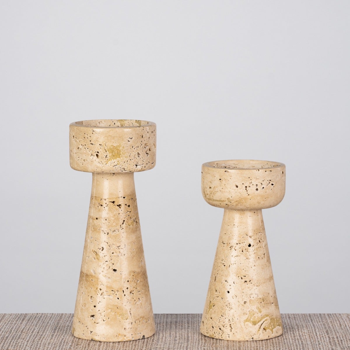 Twinning Sable (Small, Beige) Marble Candle Holder
