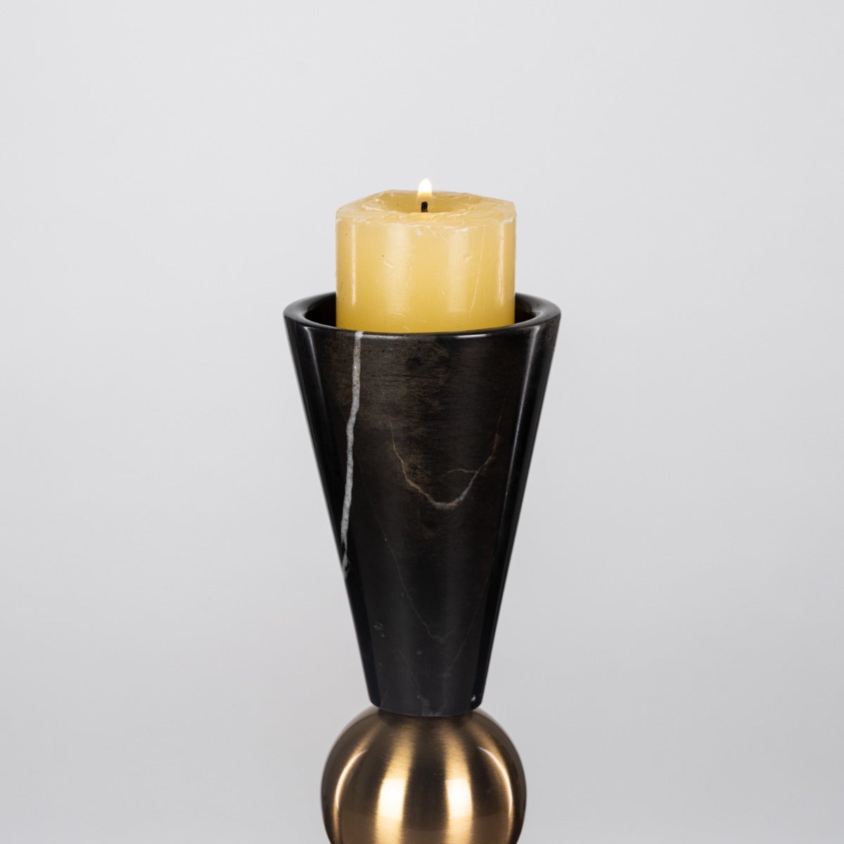 Glow Getter Double (Black) Marble Candle Holder