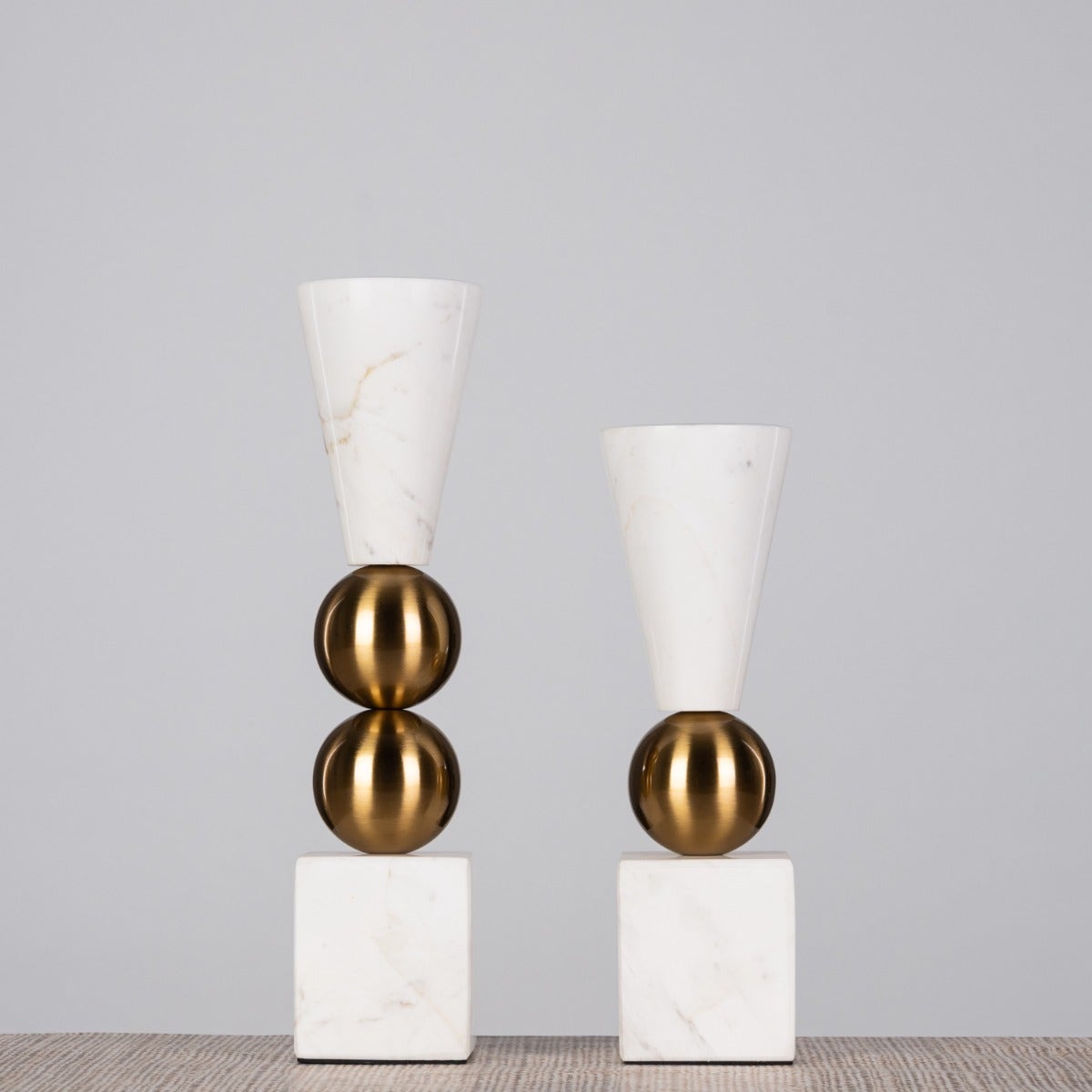Glow Getter Double (White) Marble Candle Holder