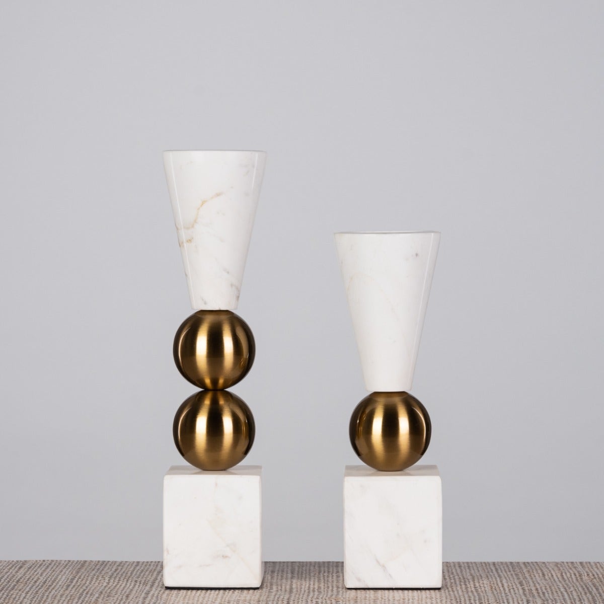 Glow Getter Double (White) Marble Candle Holder