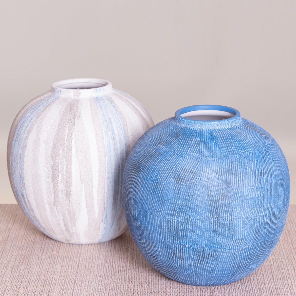Still Waters (Grey/Blue/White) Textured Ceramic Vase