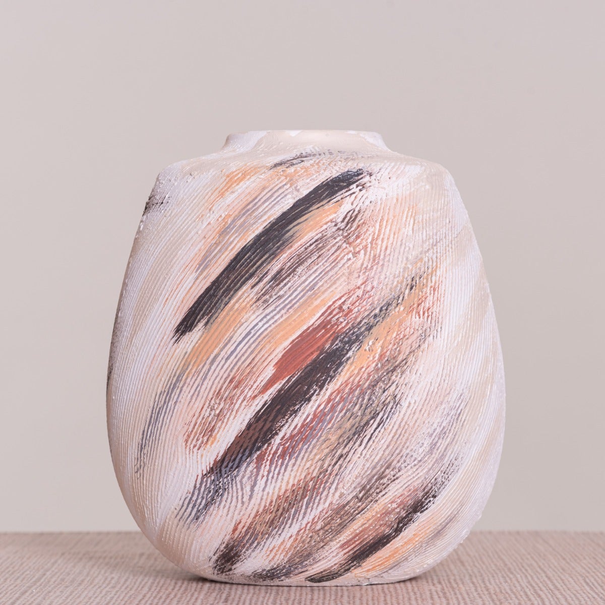 Oliver’s Olive (White/Black/Brown) Textured Ceramic Vase