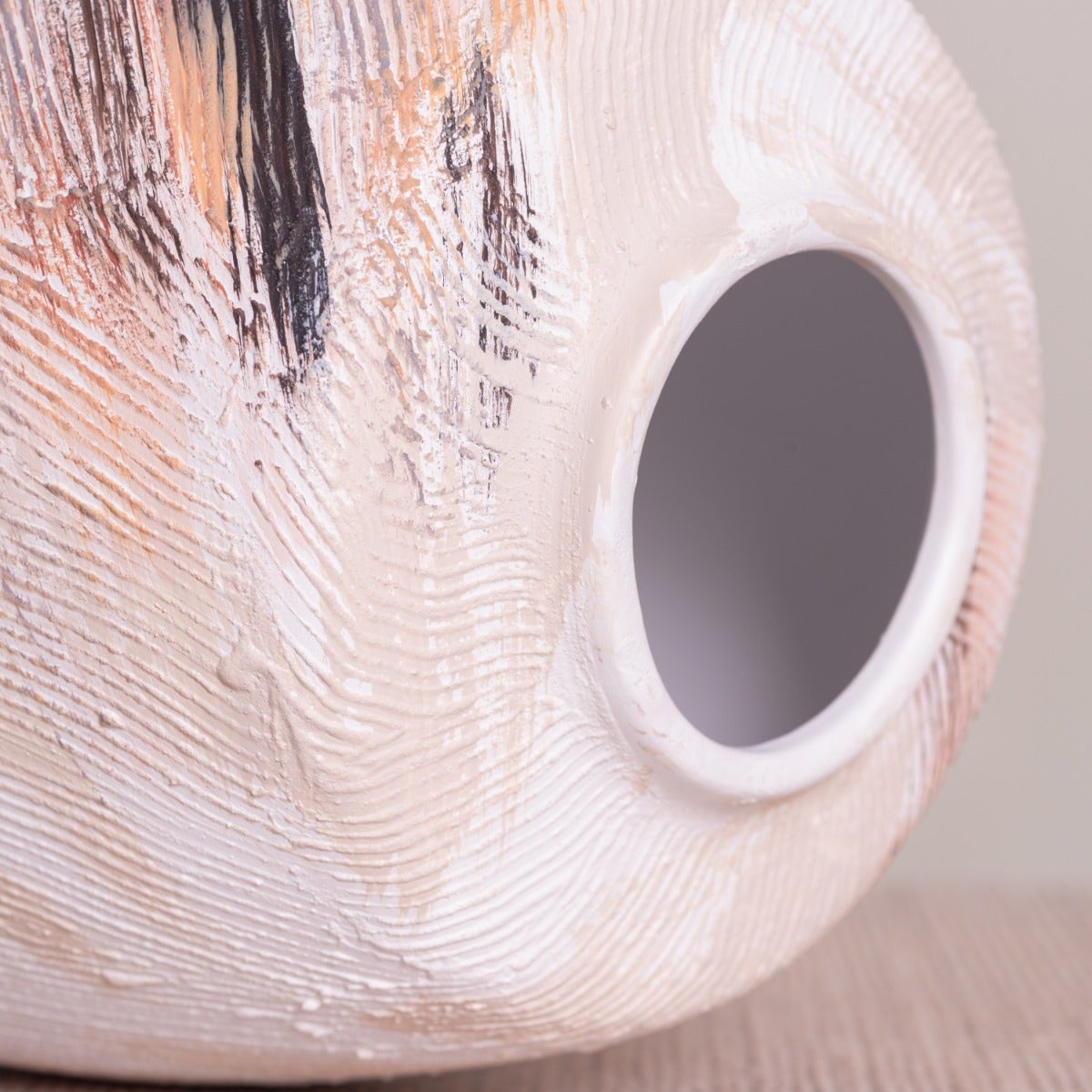 Oliver’s Olive (White/Black/Brown) Textured Ceramic Vase