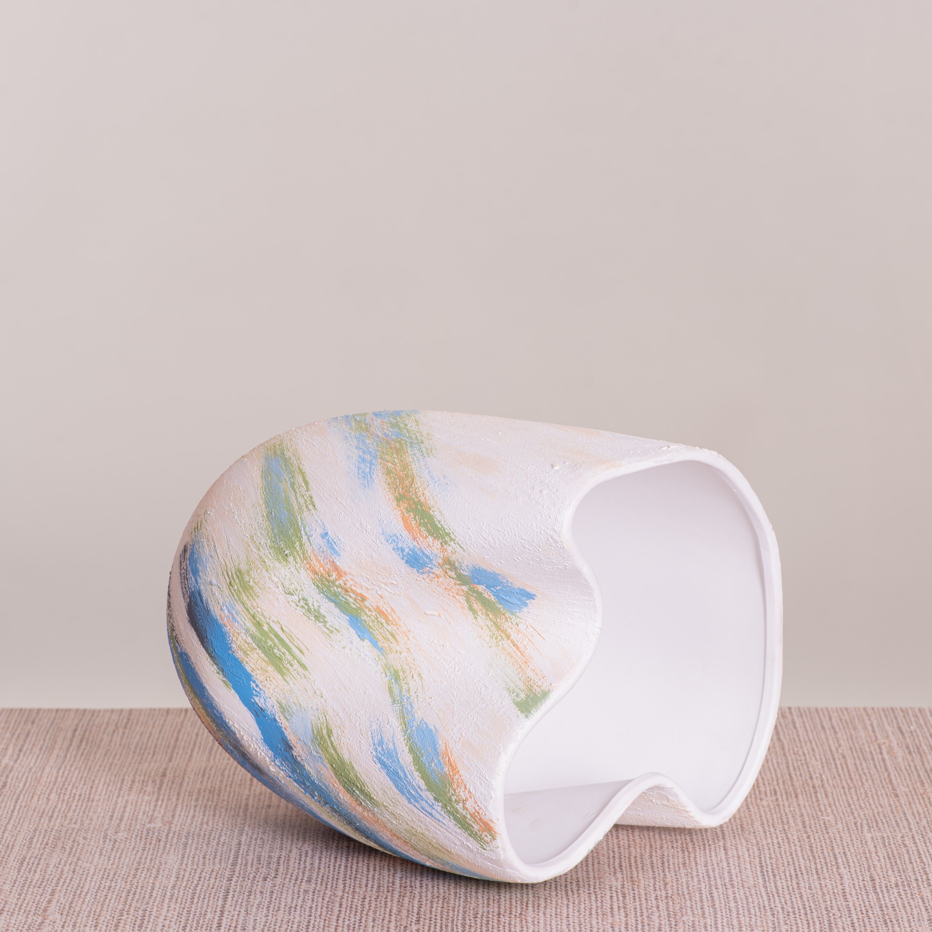 Forest Sky (White/ Blue) Textured Ceramic Vase