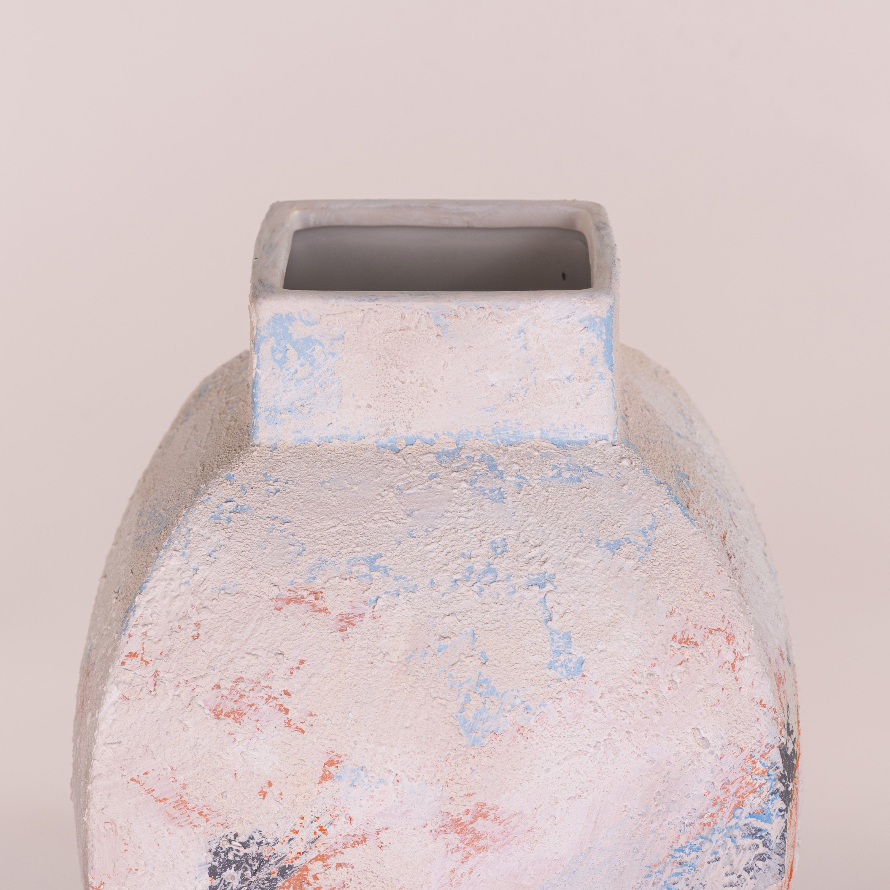 China Town (Off-White, Brown, Orange & Blue) Ceramic Vase