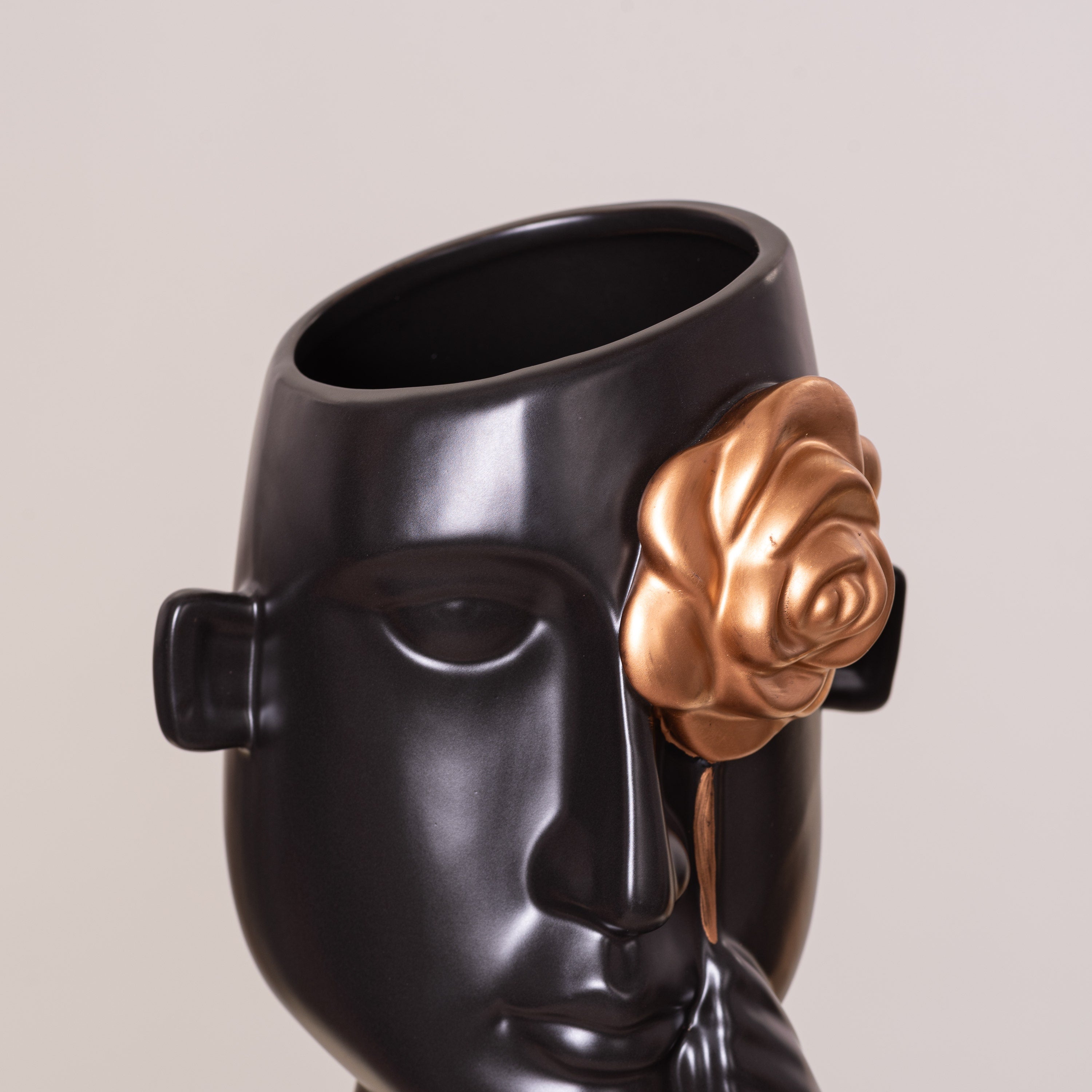 Forever Rose (Black) Ceramic Vase