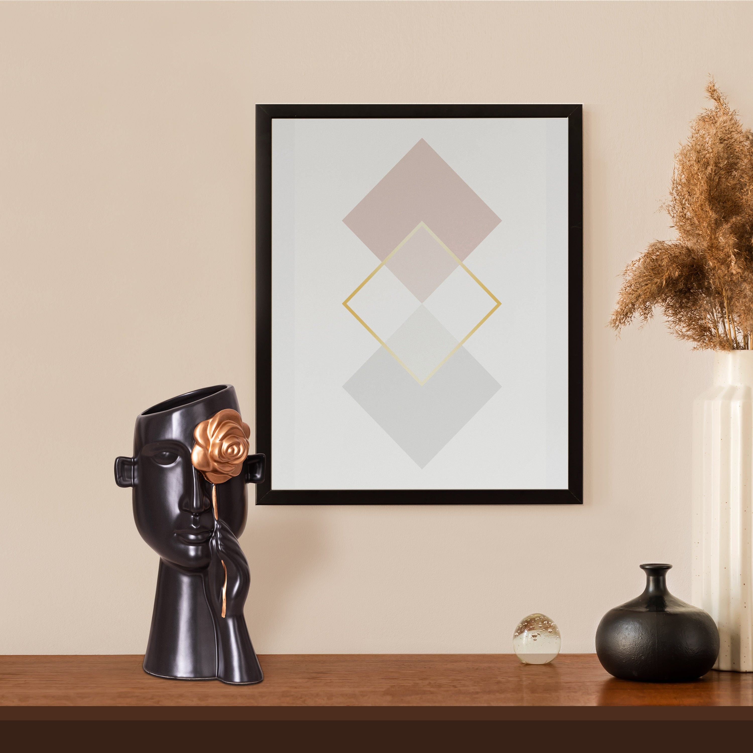 Forever Rose (Black) Ceramic Vase