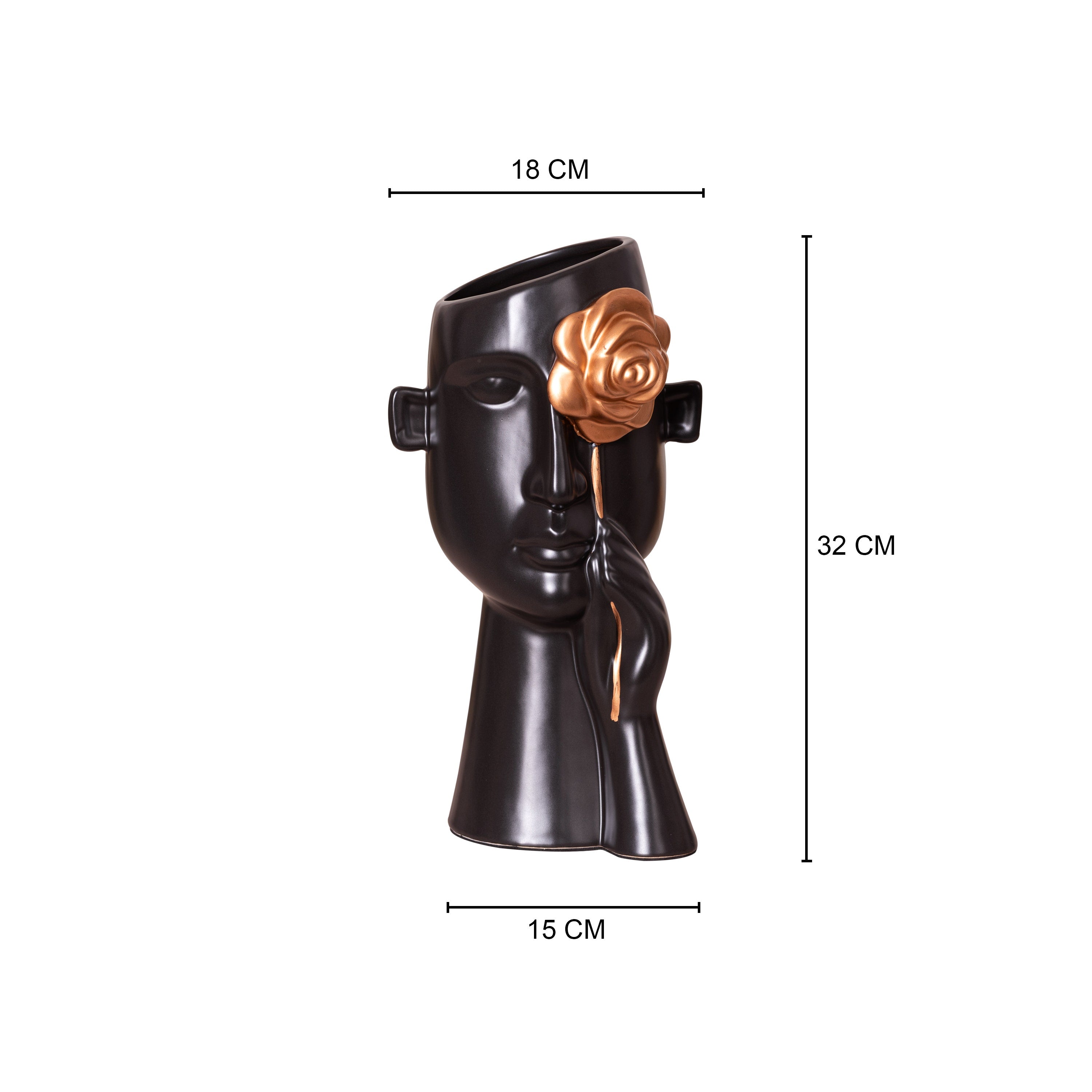 Forever Rose (Black) Ceramic Vase