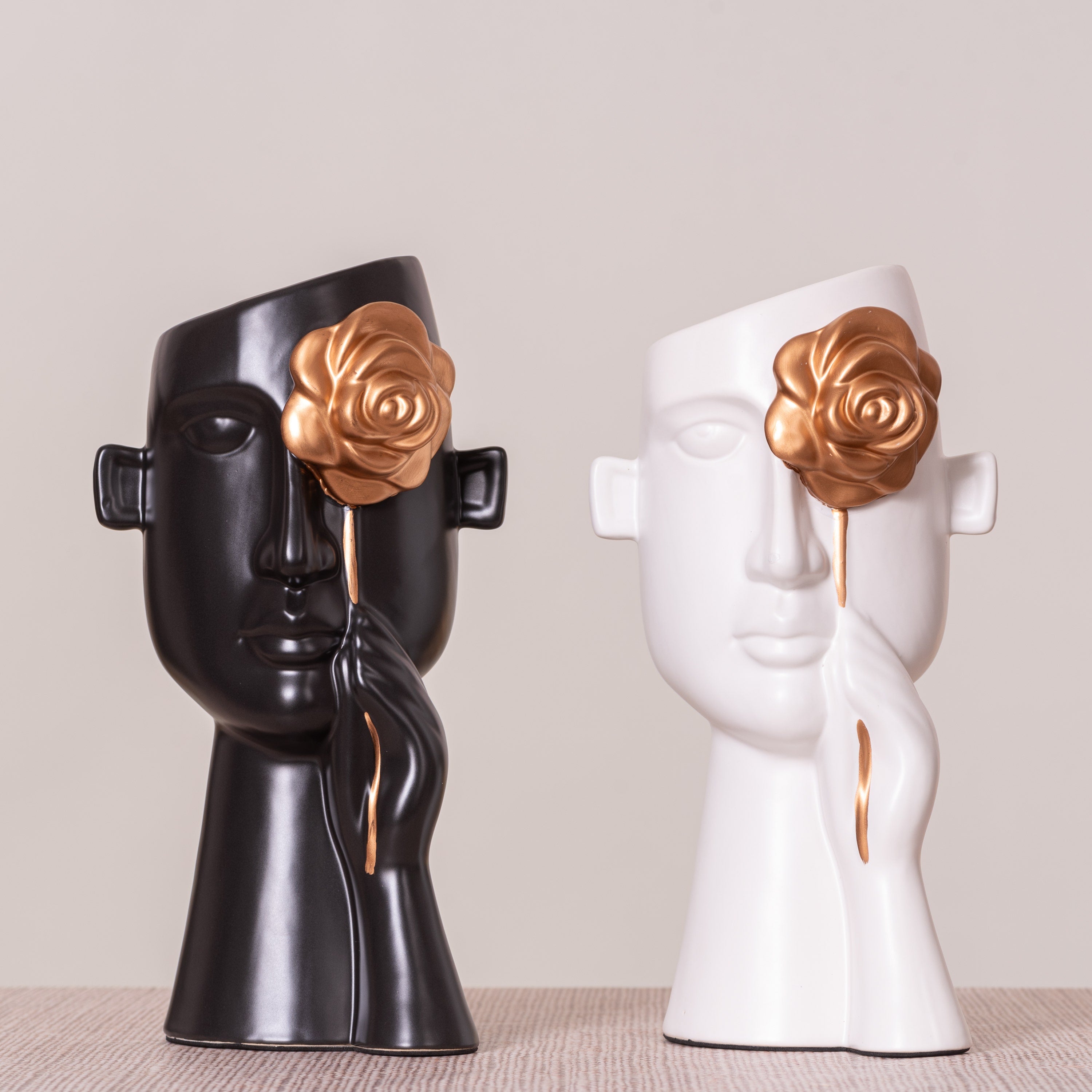 Forever Rose (Black) Ceramic Vase