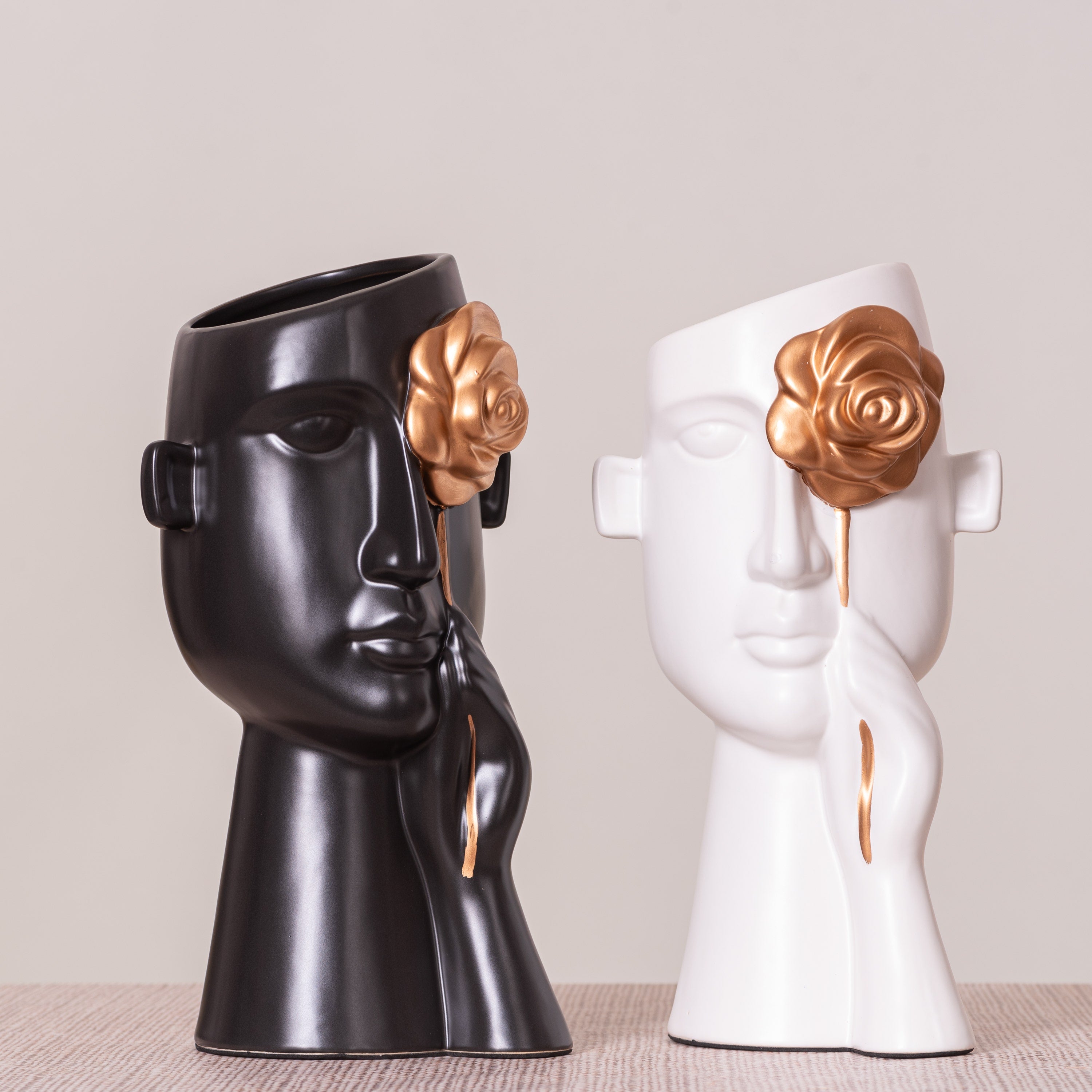 Forever Rose (Black) Ceramic Vase