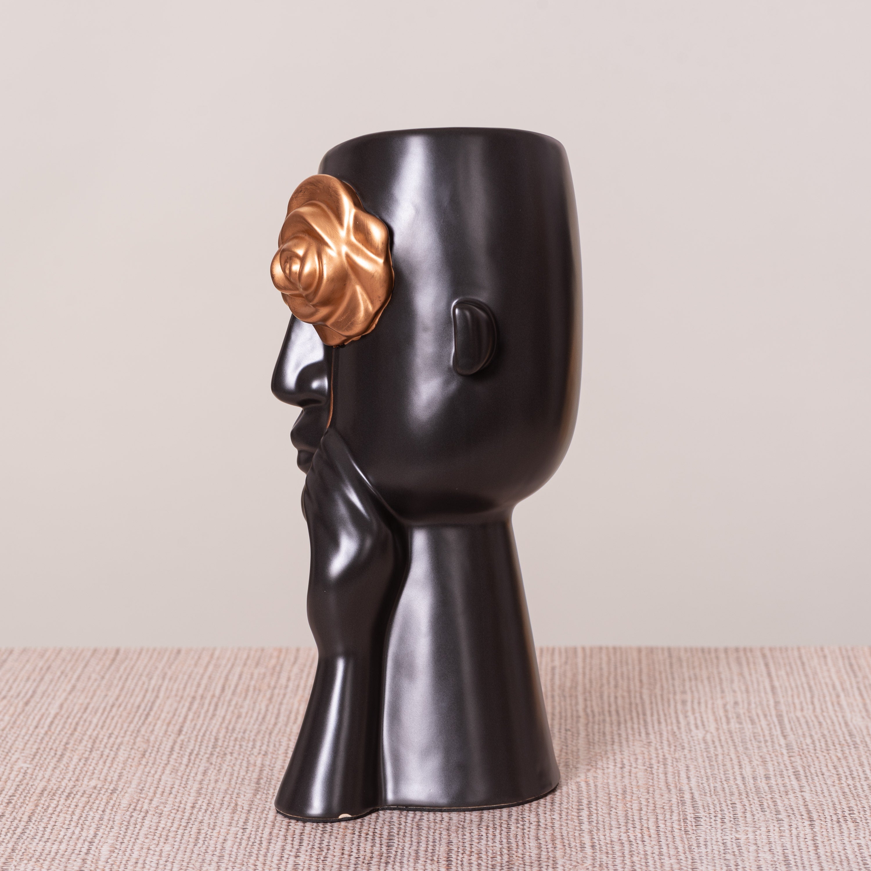 Forever Rose (Black) Ceramic Vase