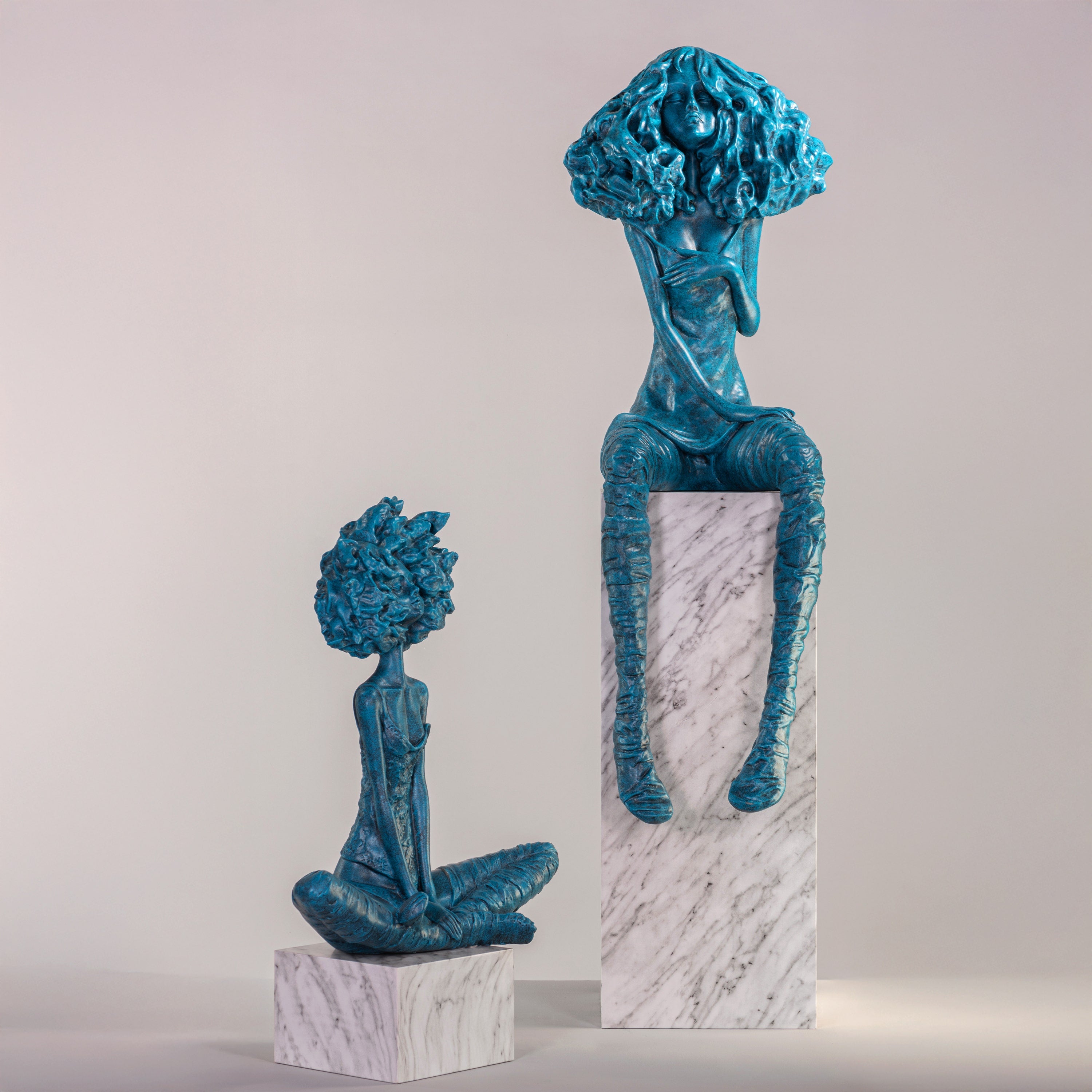 Meet Me Underwater (Blue, White) Marble Home Decor