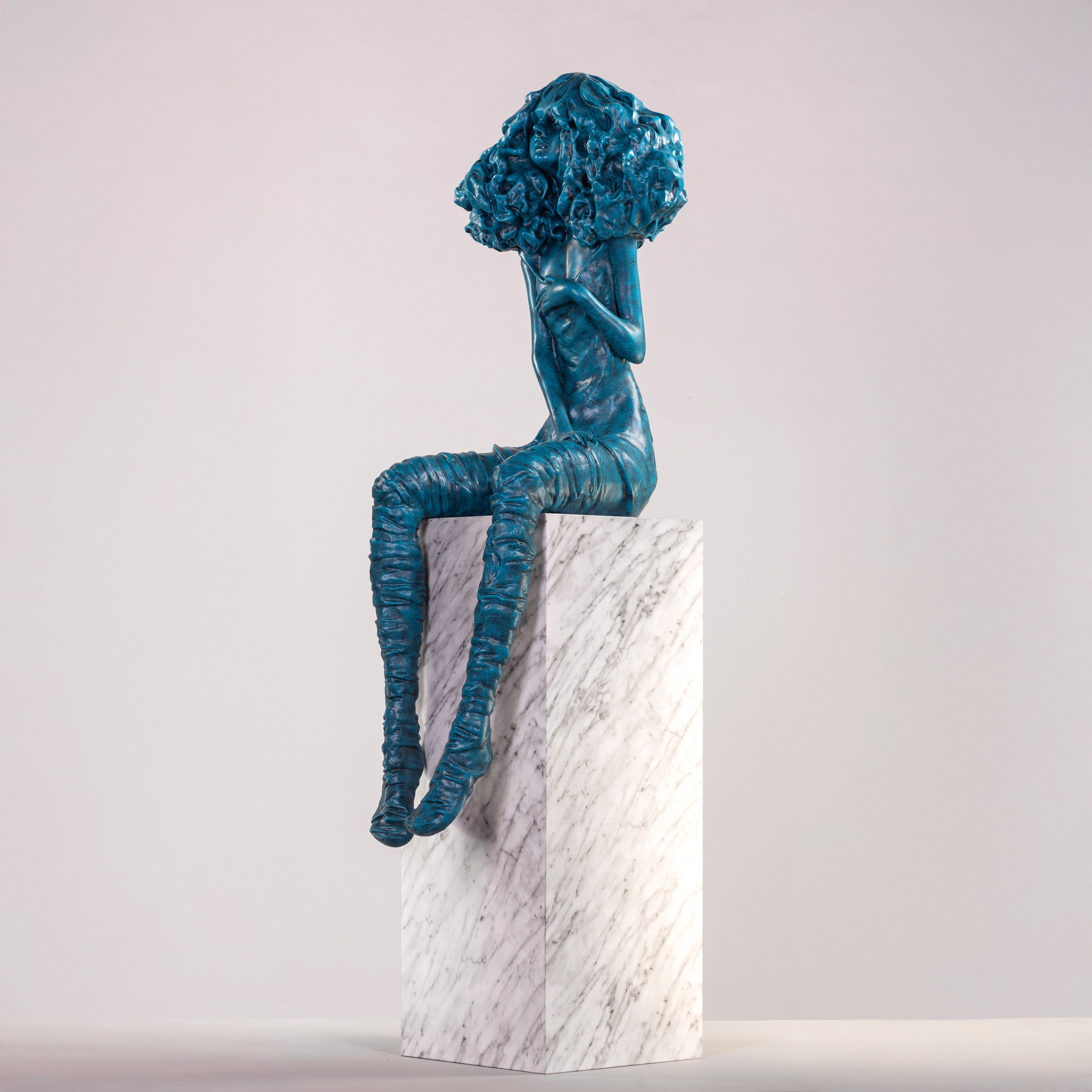 Meet Me Underwater (Blue, White) Marble Home Decor