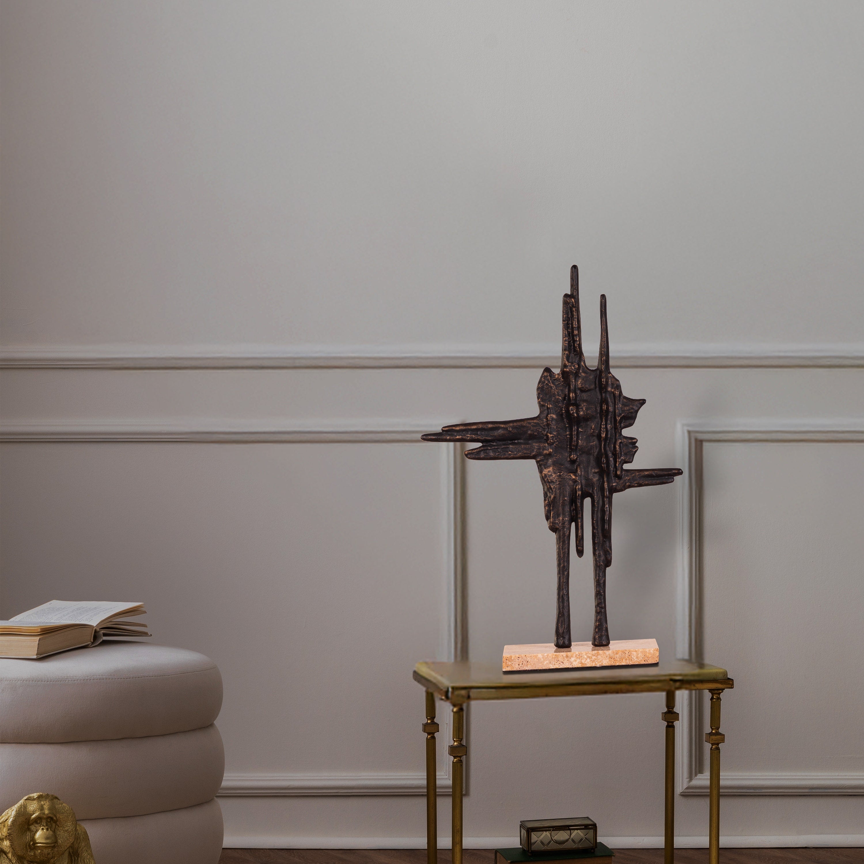 Amorphous Amour (Black, Beige) Marble Home Decor