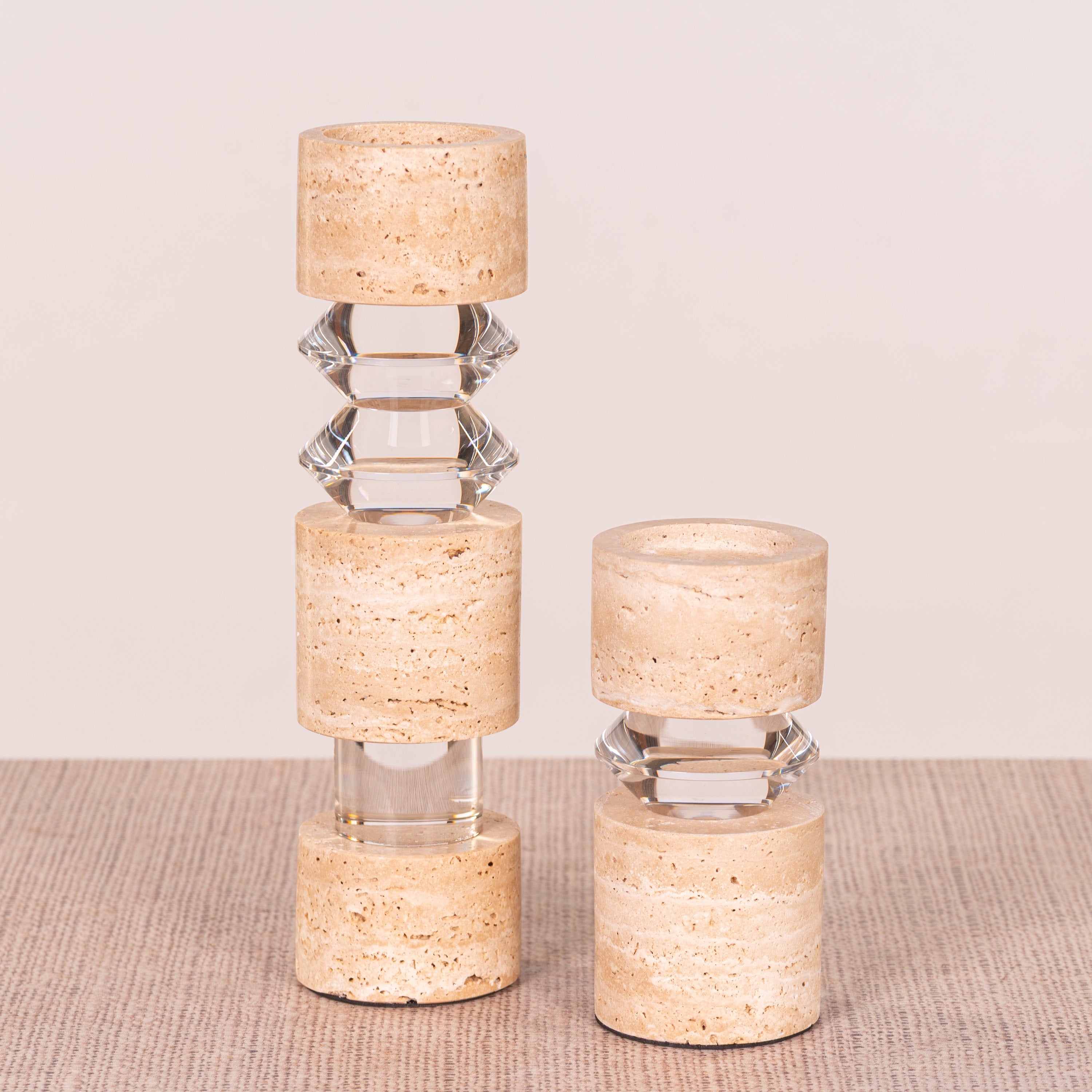 Like Water (Medium, Beige) Marble Candle Holder