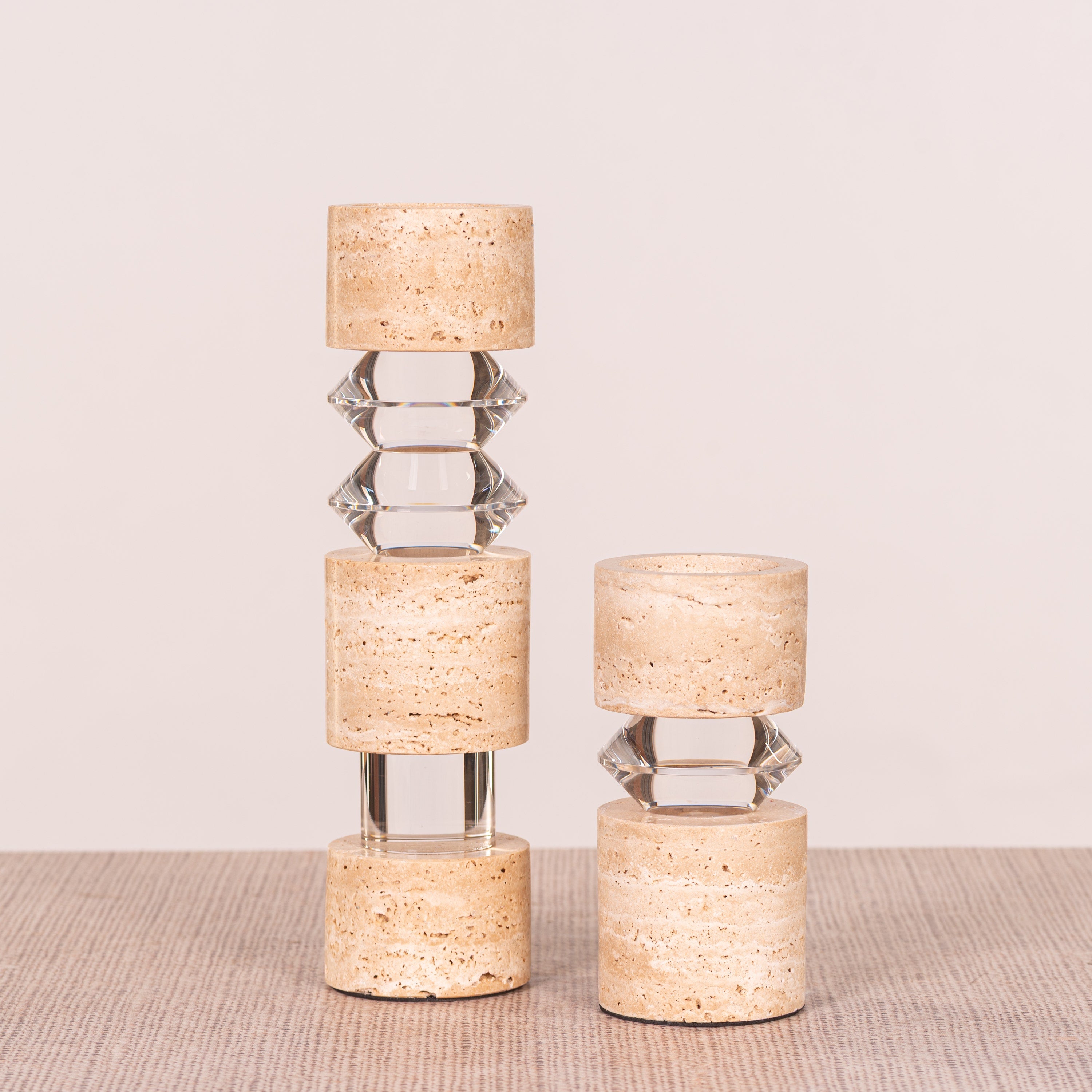 Like Water (Medium, Beige) Marble Candle Holder