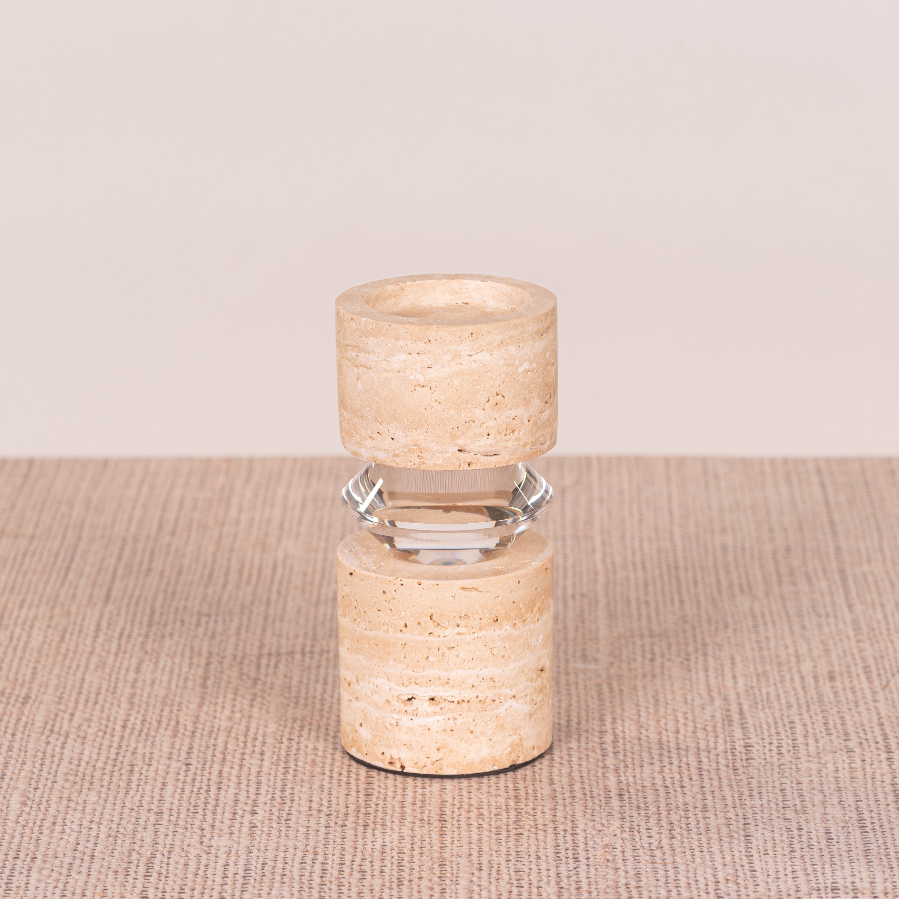 Like Water (Medium, Beige) Marble Candle Holder