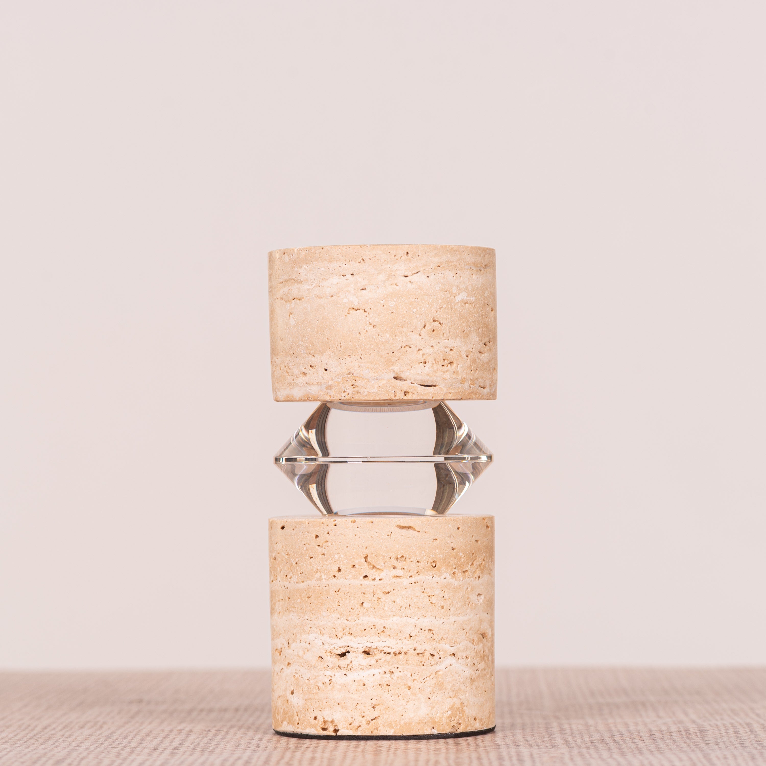 Like Water (Medium, Beige) Marble Candle Holder