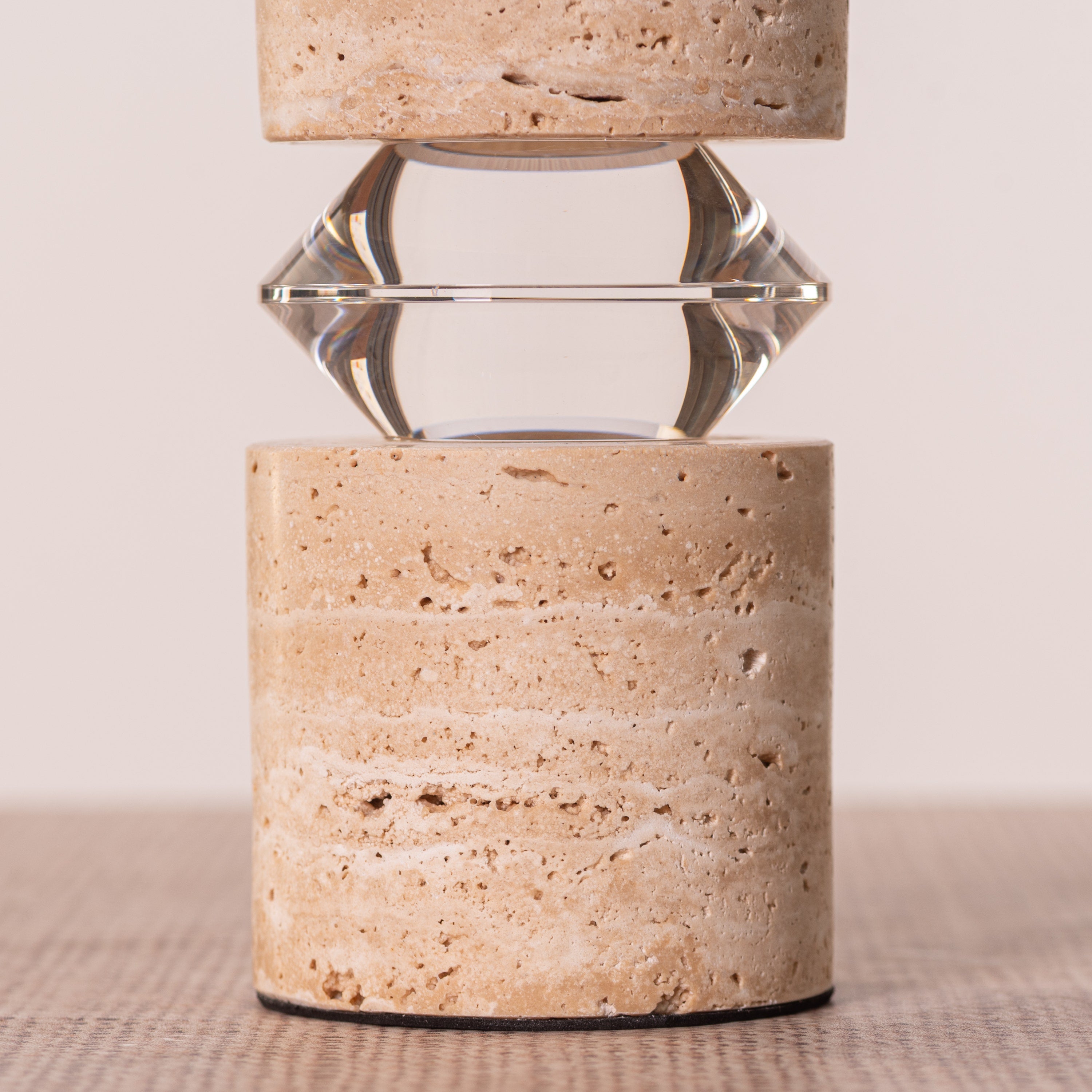 Like Water (Medium, Beige) Marble Candle Holder