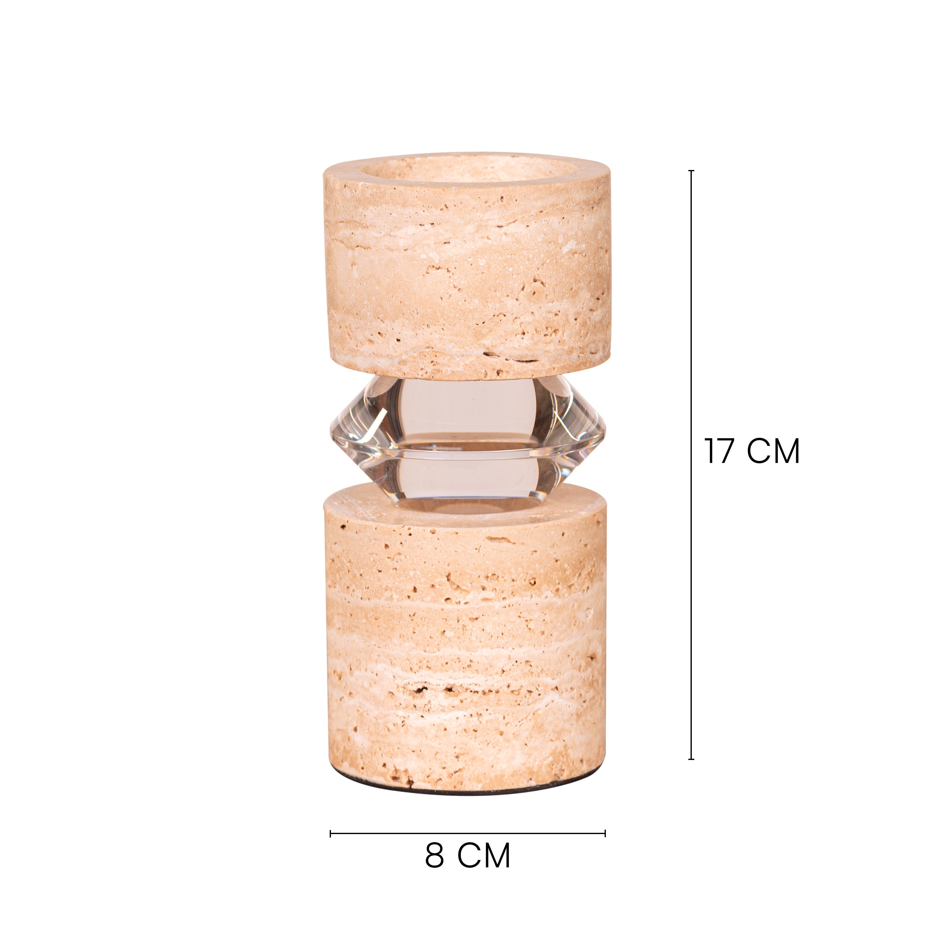 Like Water (Medium, Beige) Marble Candle Holder