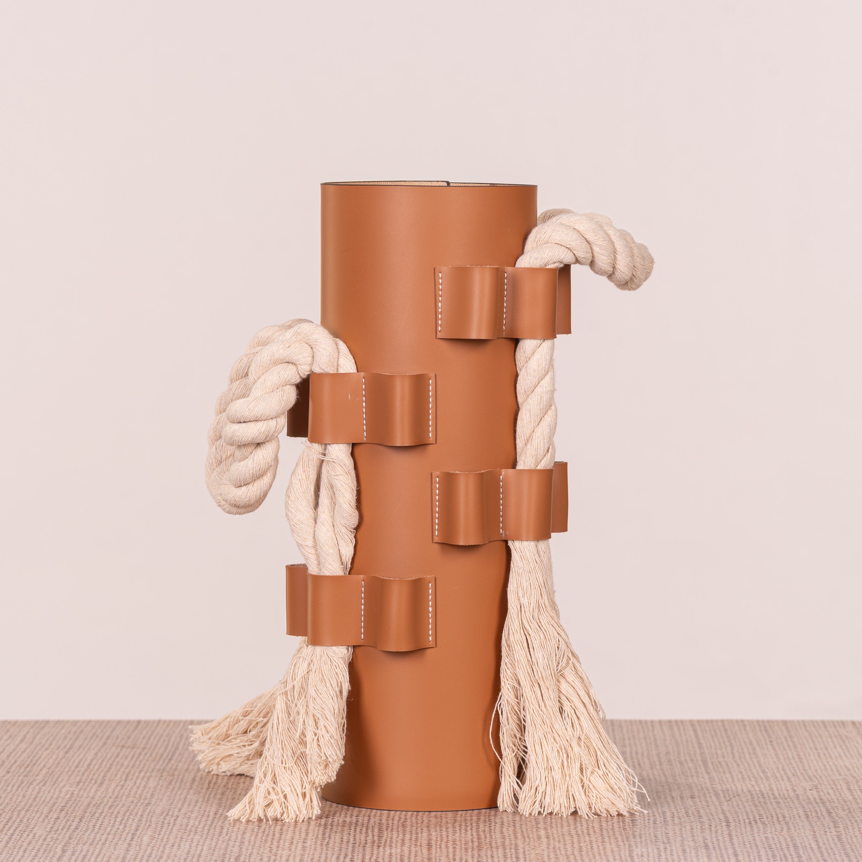 Come Undone (Brown) Faux Leather Vase