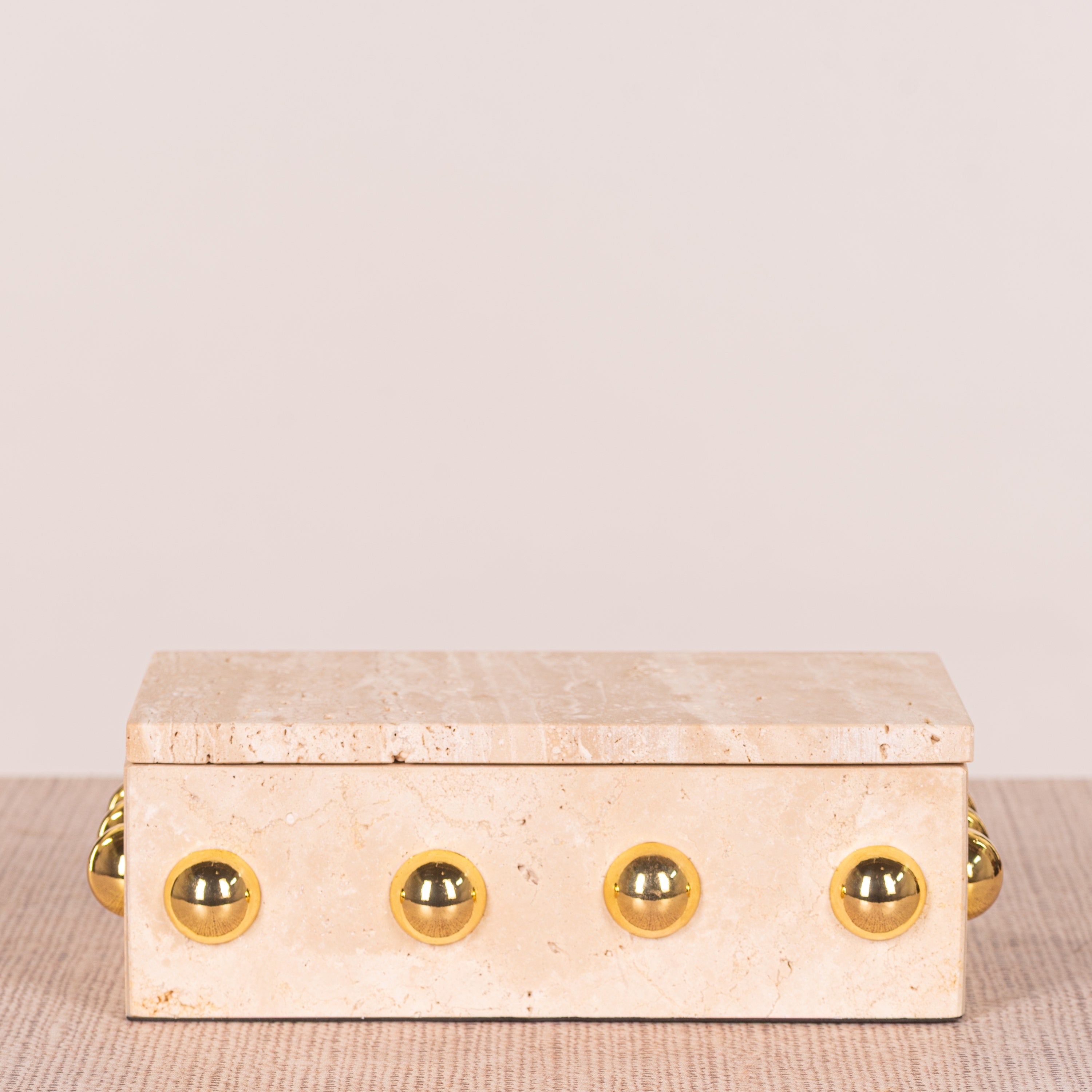 Town Down (Large, Beige, Gold) Marble Decorative Box