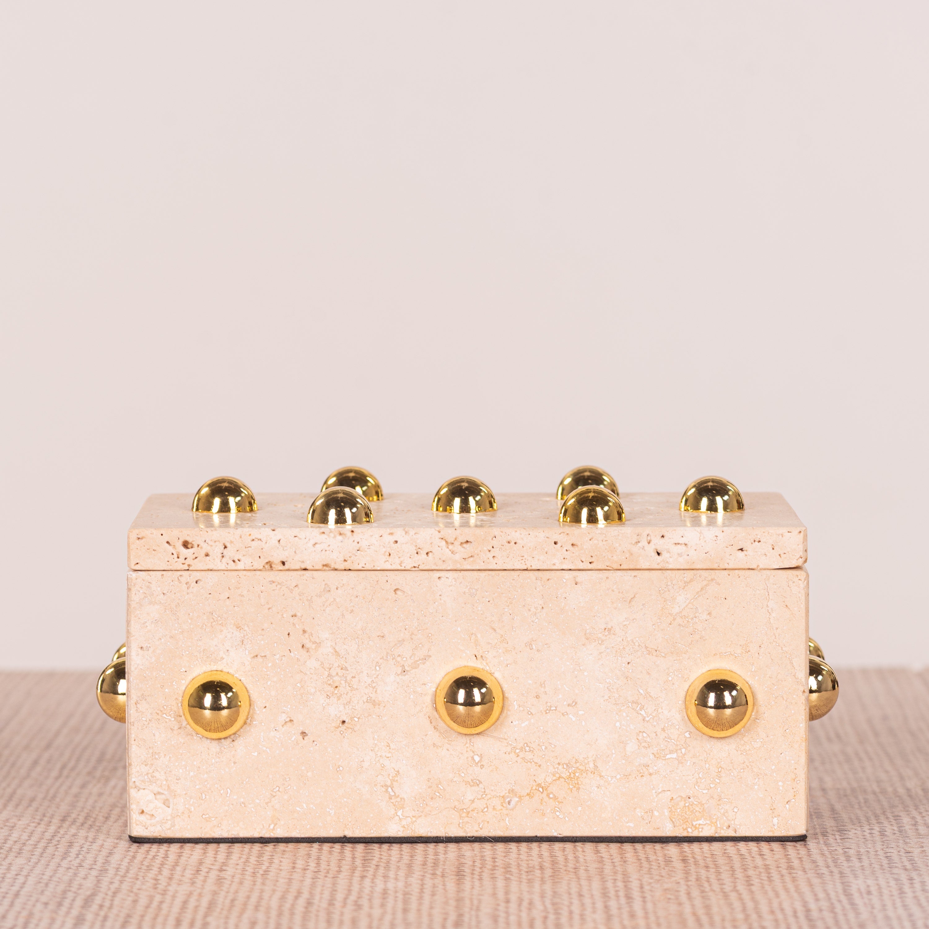 Town Down (Medium, Beige, Gold) Marble Decorative Box