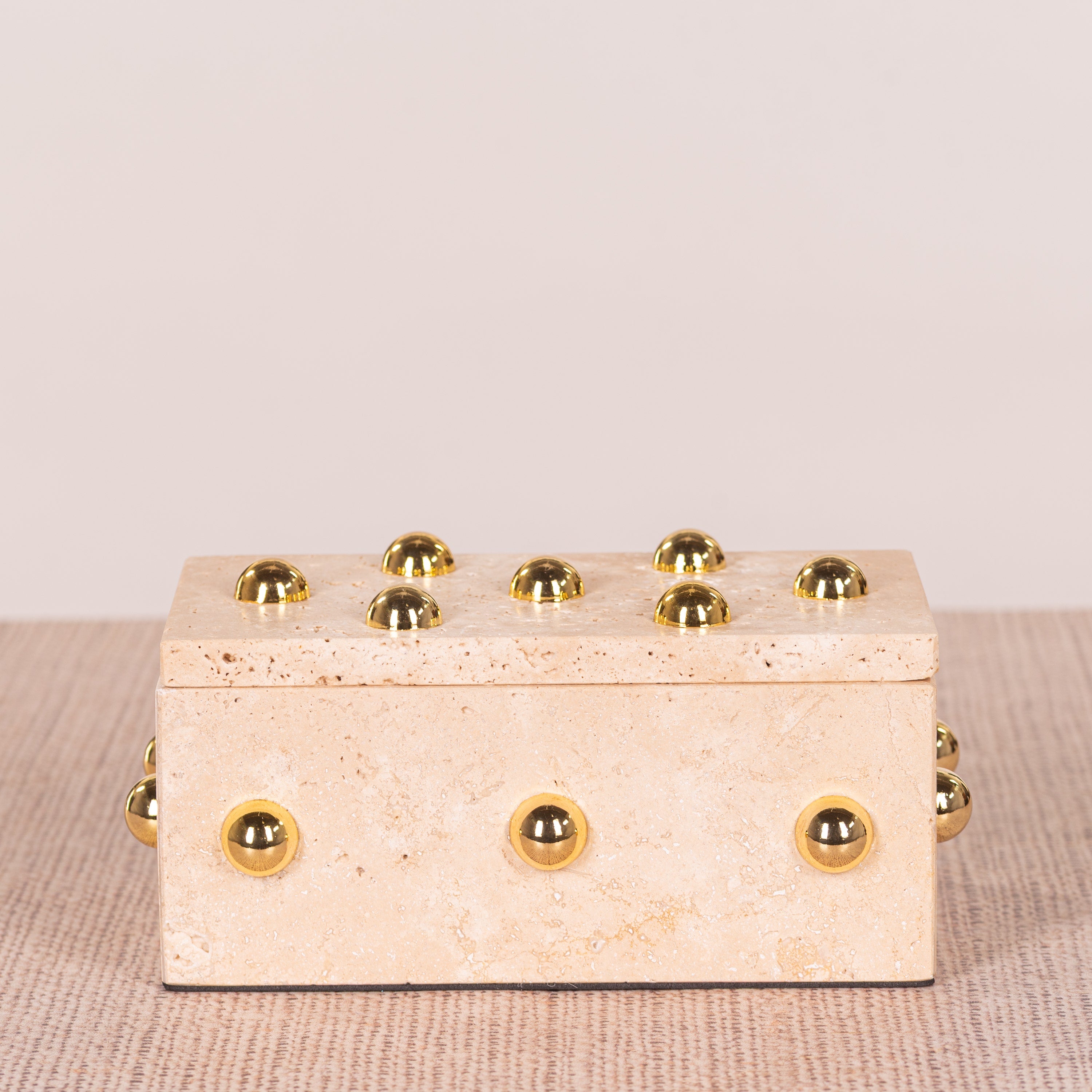 Town Down (Medium, Beige, Gold) Marble Decorative Box