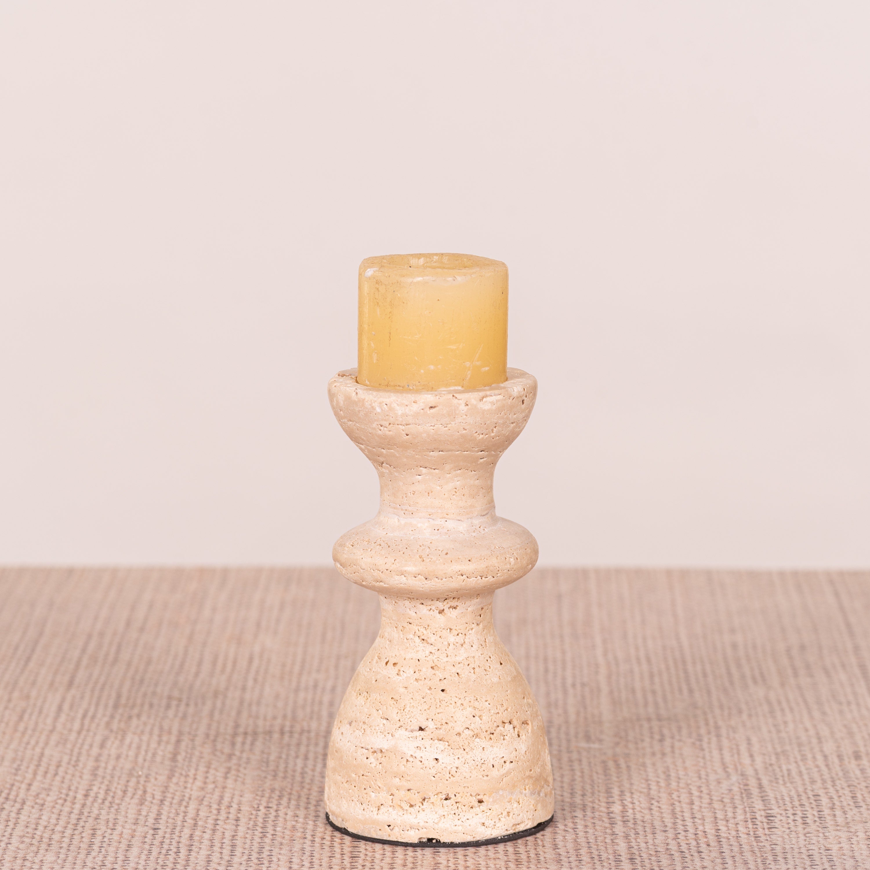 Otherly Love (Medium, Beige) Marble Candle Holder