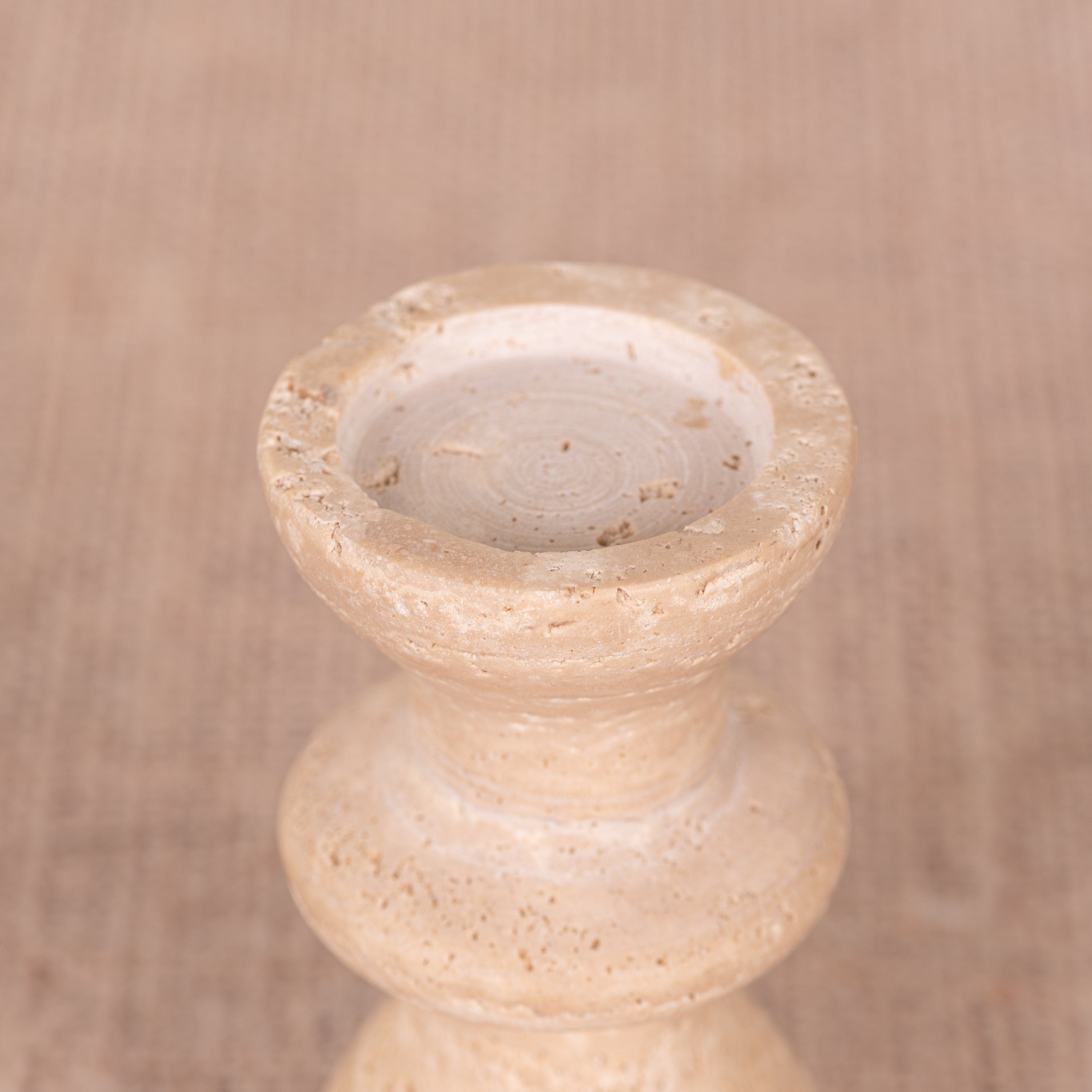 Otherly Love (Medium, Beige) Marble Candle Holder