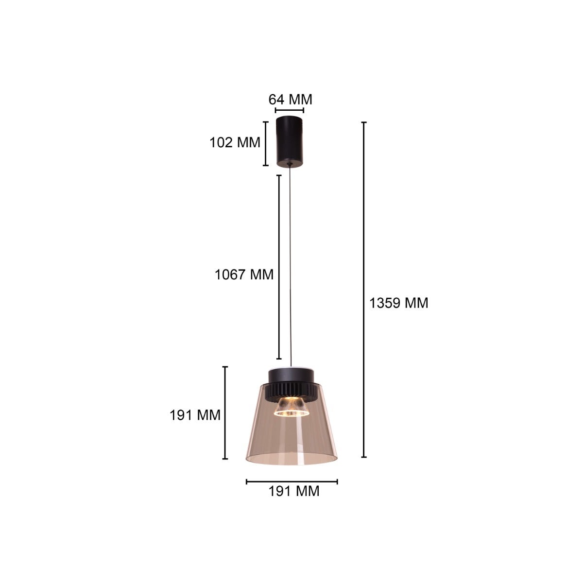 Paros- 7W Smokey Grey (3000K) LED Designer Series Pendant (DL01-10341)