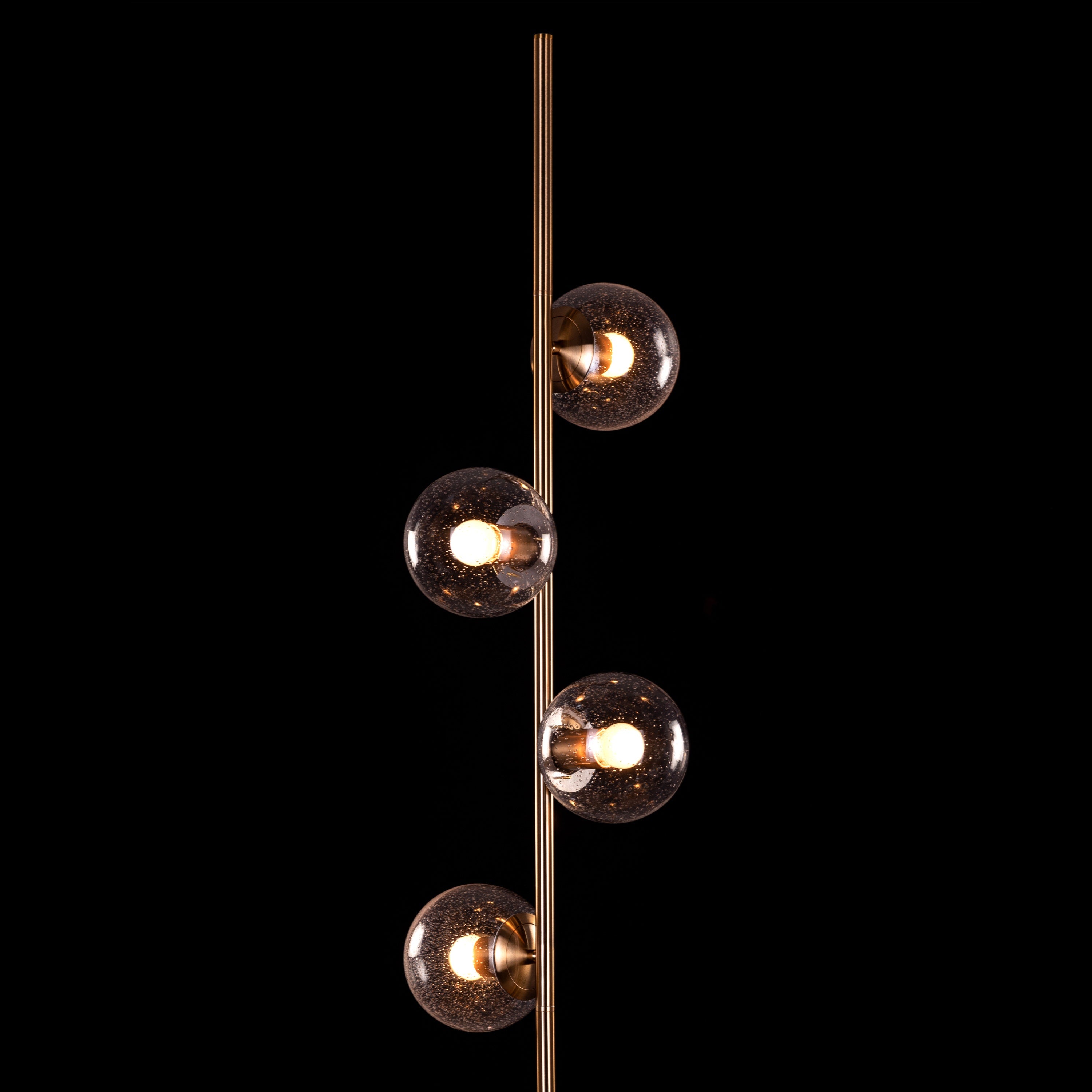 Sundance (Gold) Clear Bubble Glass Floor Lamp