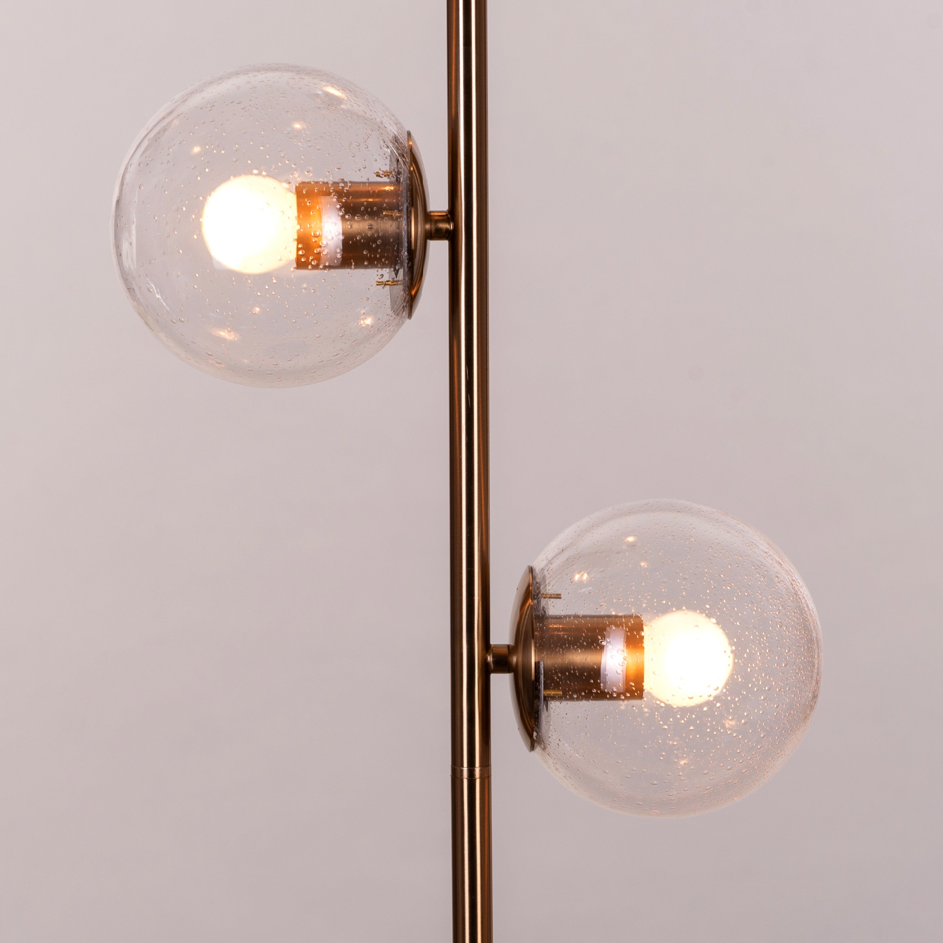 Sundance (Gold) Clear Bubble Glass Floor Lamp