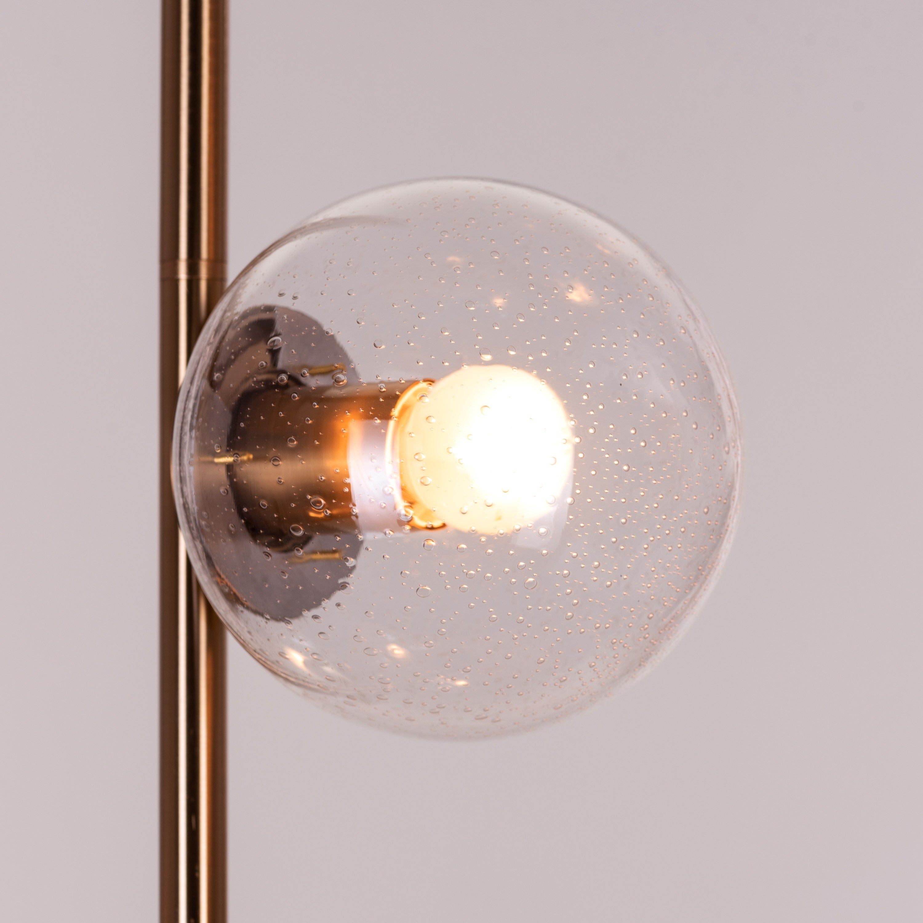 Sundance (Gold) Clear Bubble Glass Floor Lamp