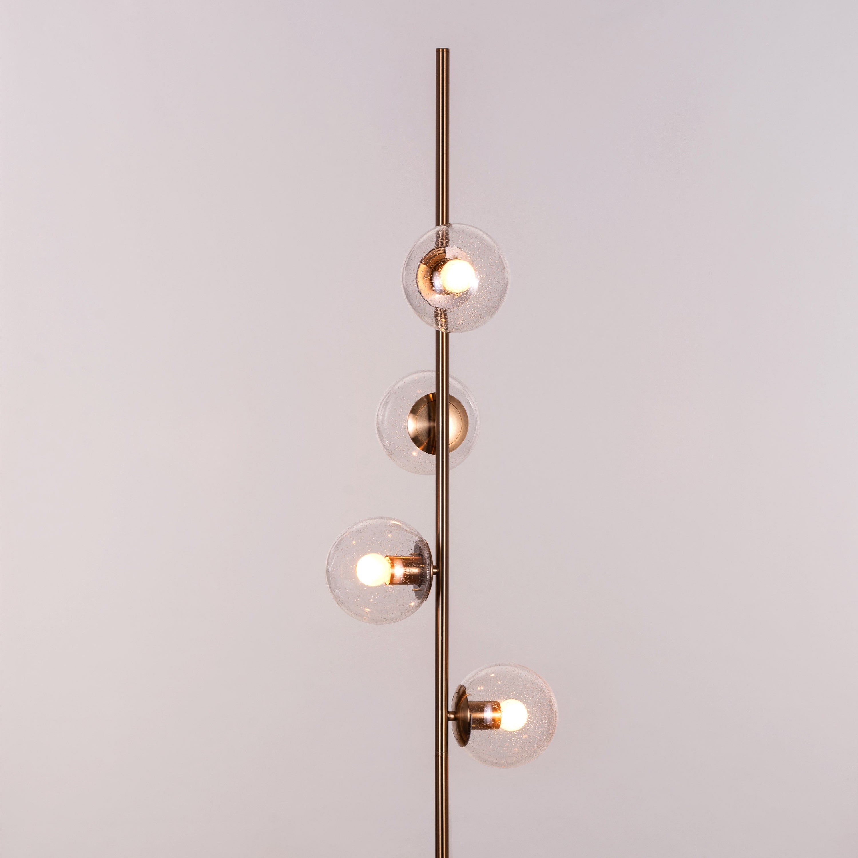 Sundance (Gold) Clear Bubble Glass Floor Lamp