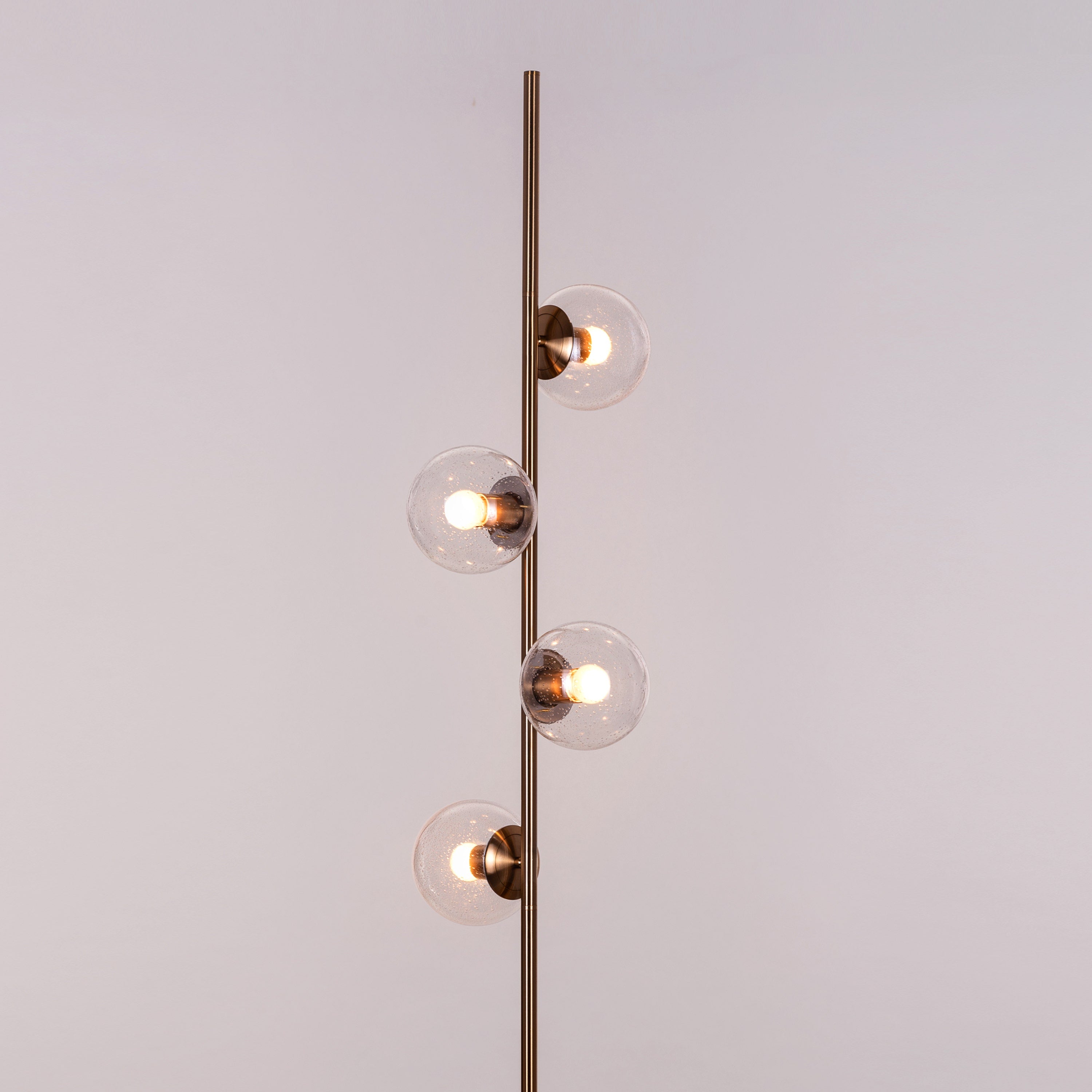 Sundance (Gold) Clear Bubble Glass Floor Lamp