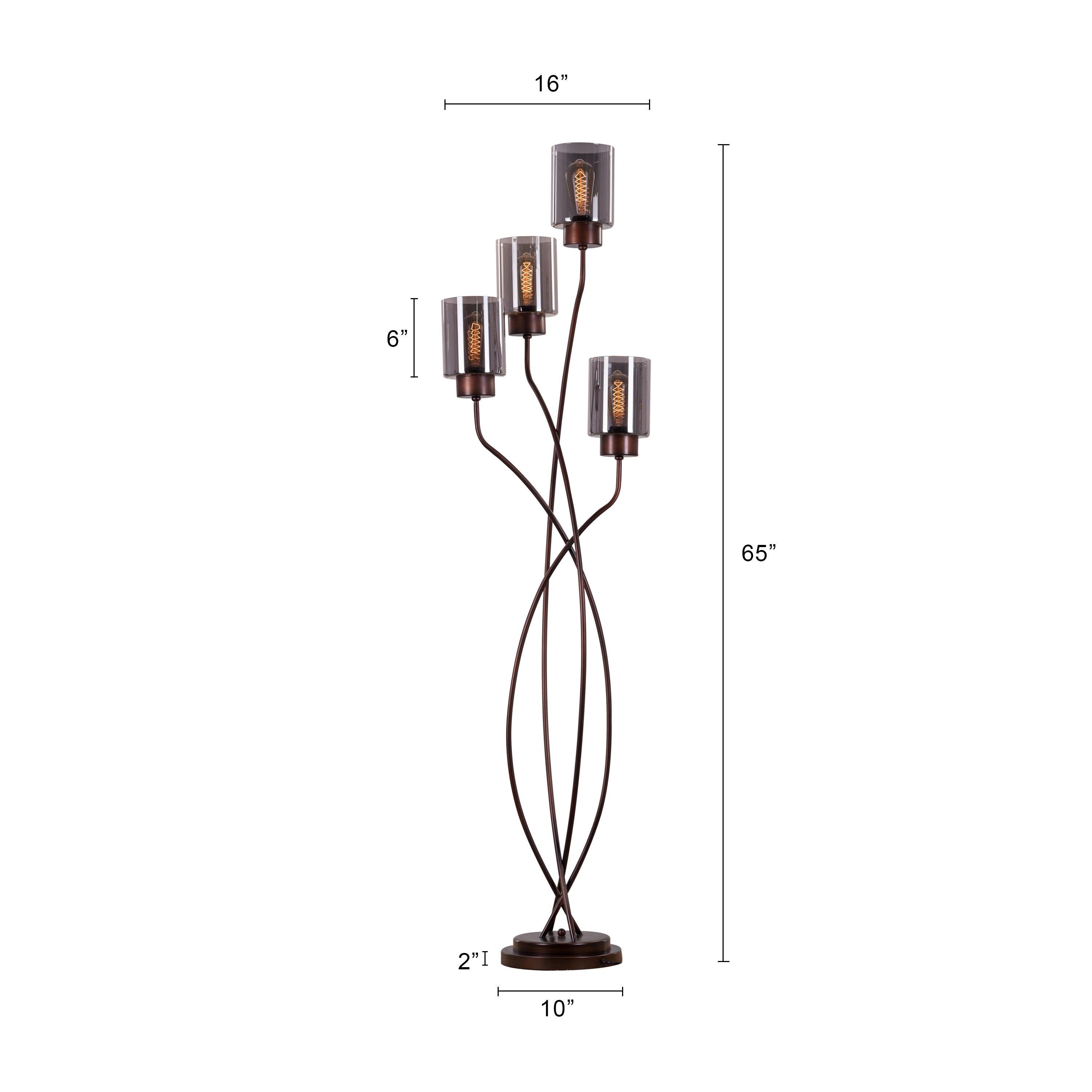Twisted Cluster (Coffee, Smokey Grey) Glass Floor Lamp