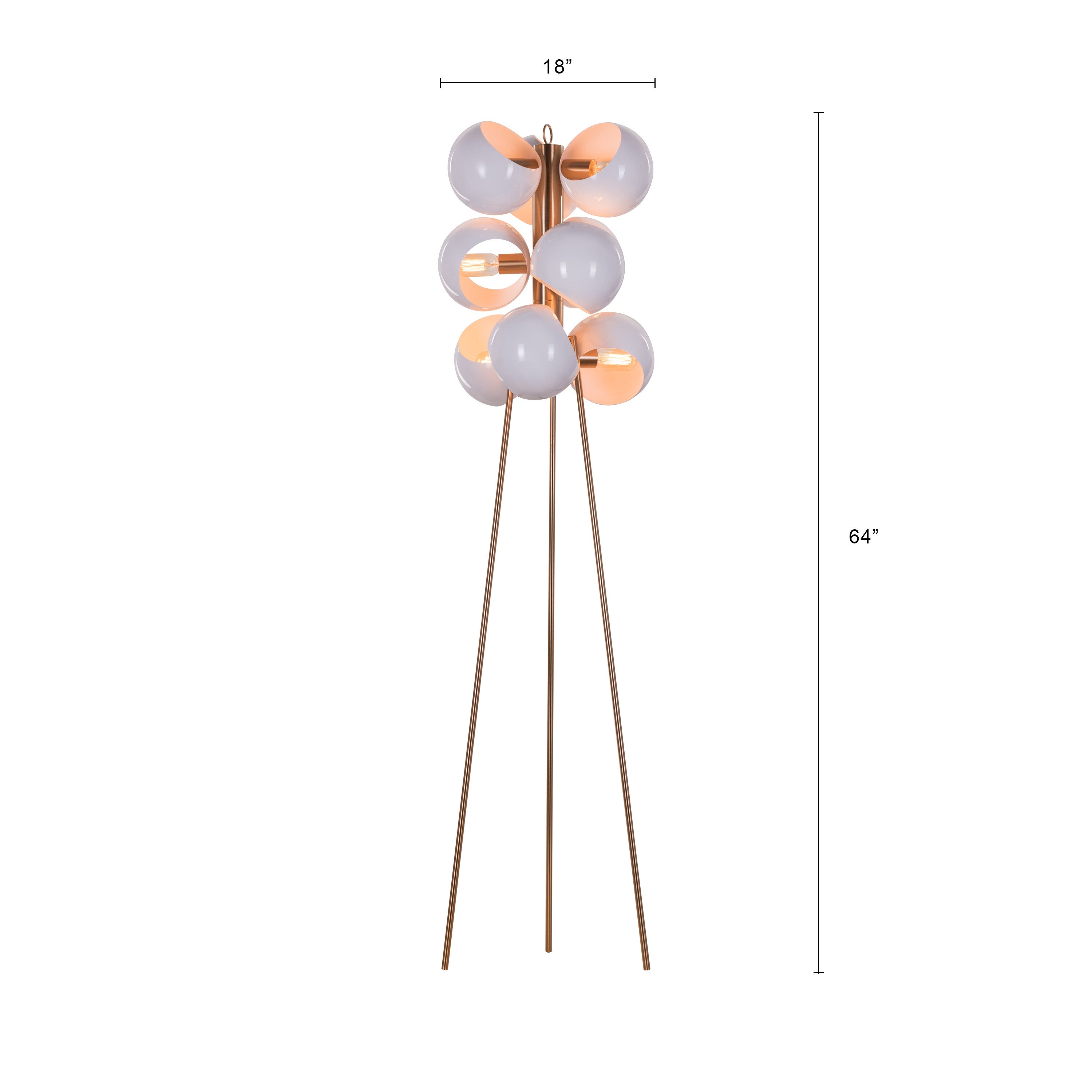 Greek To Me (Gold, White) Floor Lamp