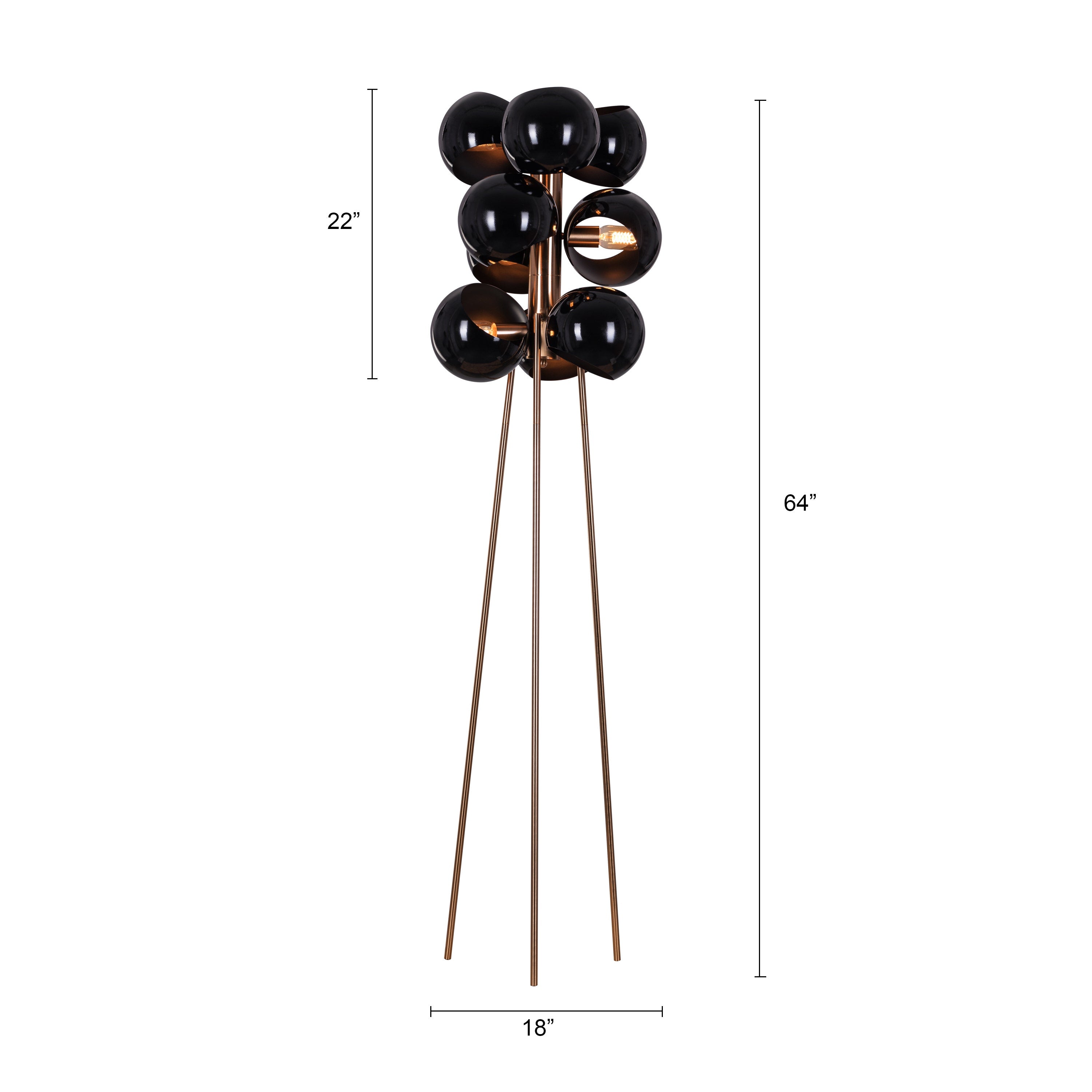 Greek To Me (Gold, Black) Floor Lamp