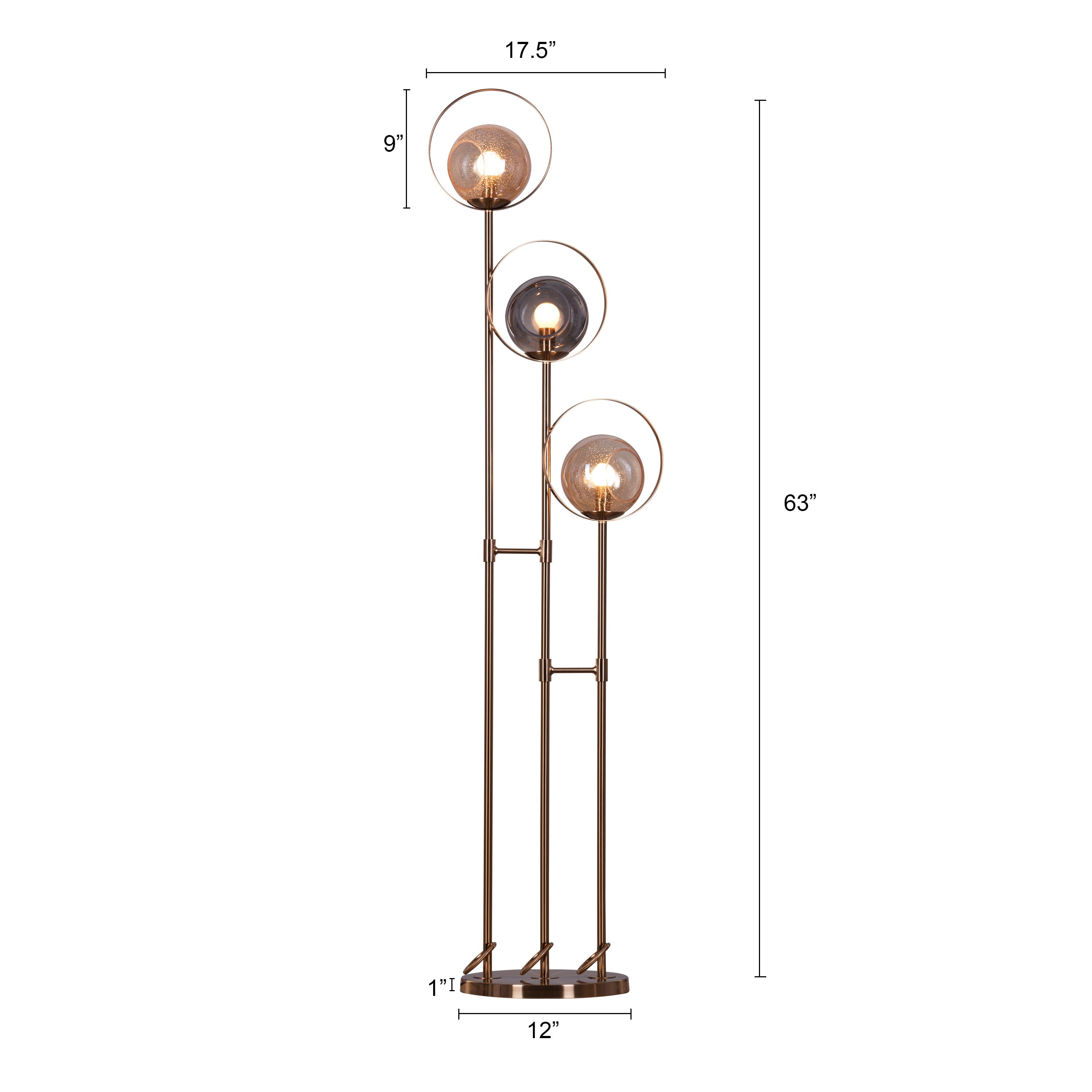 August Nights (Gold, Smokey Grey, Amber) Glass Floor Lamp