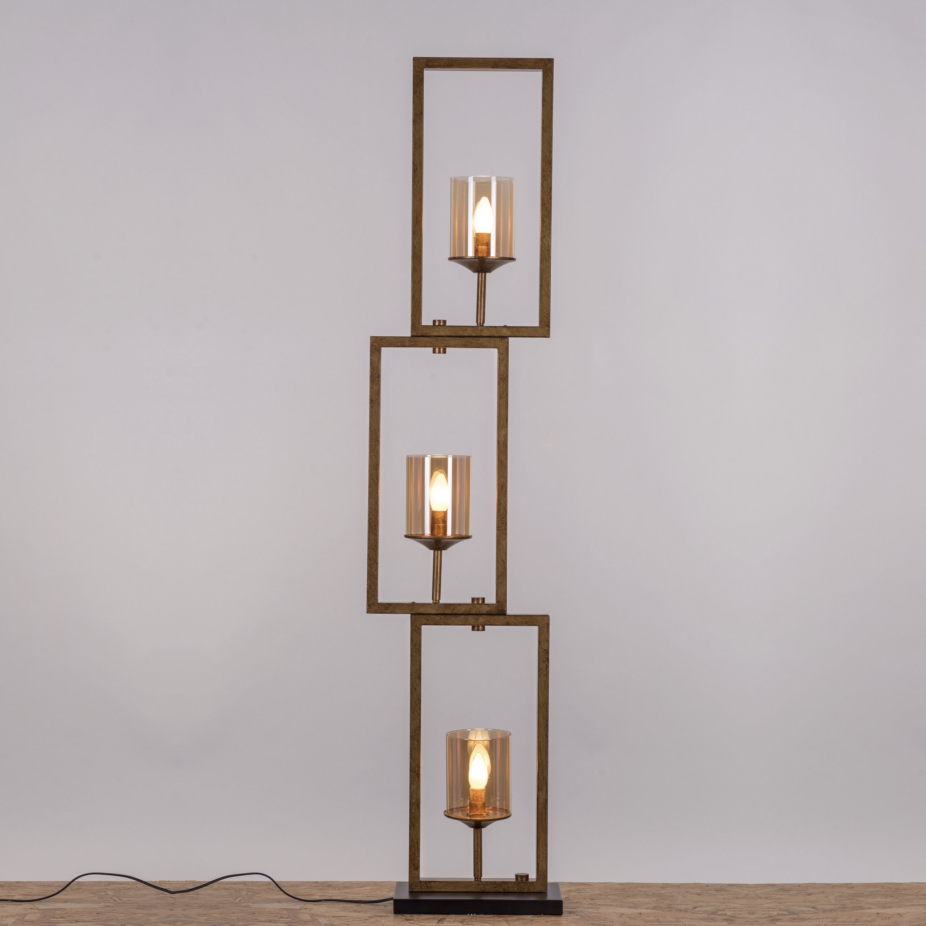 Curtain Call (Antique Gold) Glass Floor Lamp