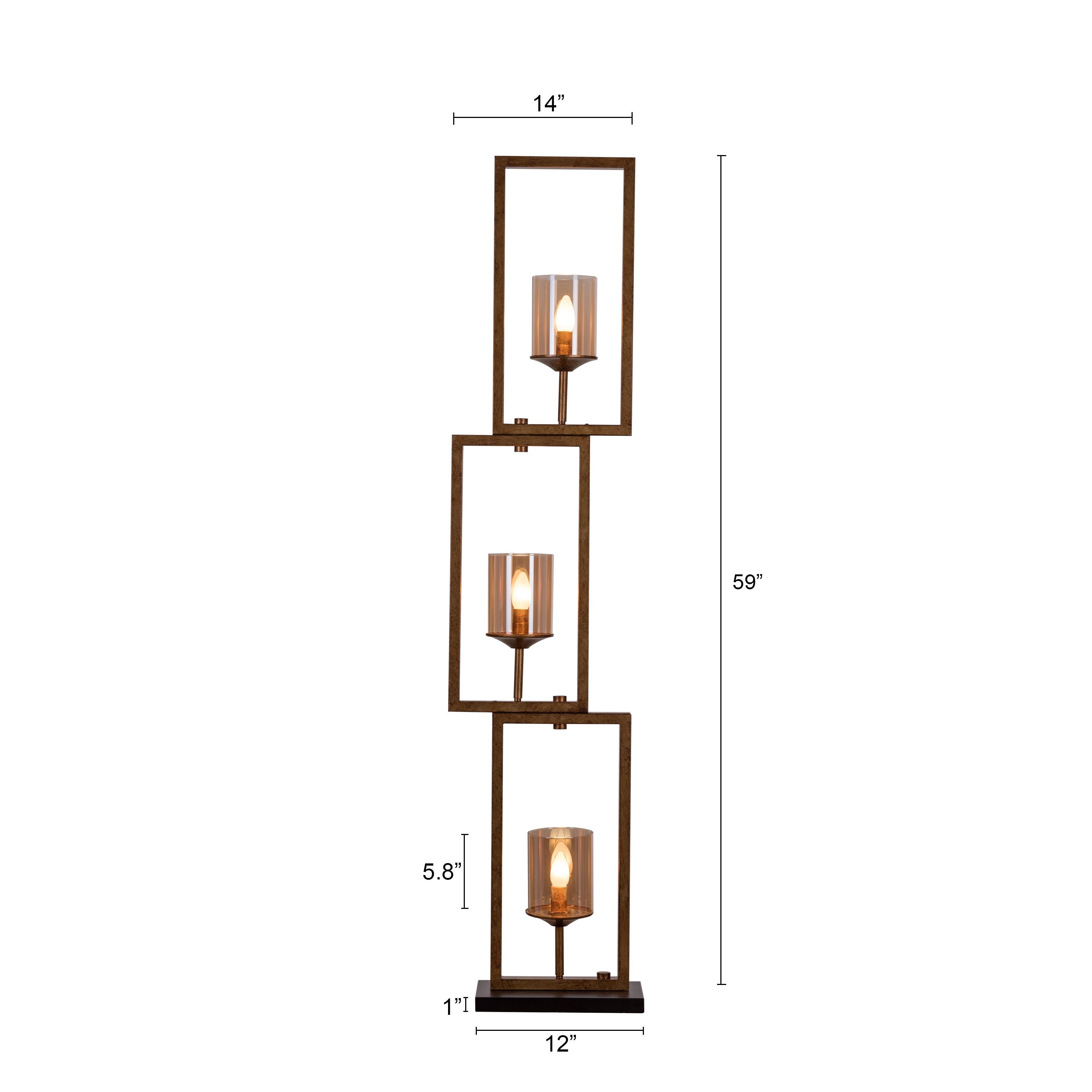 Curtain Call (Antique Gold) Glass Floor Lamp