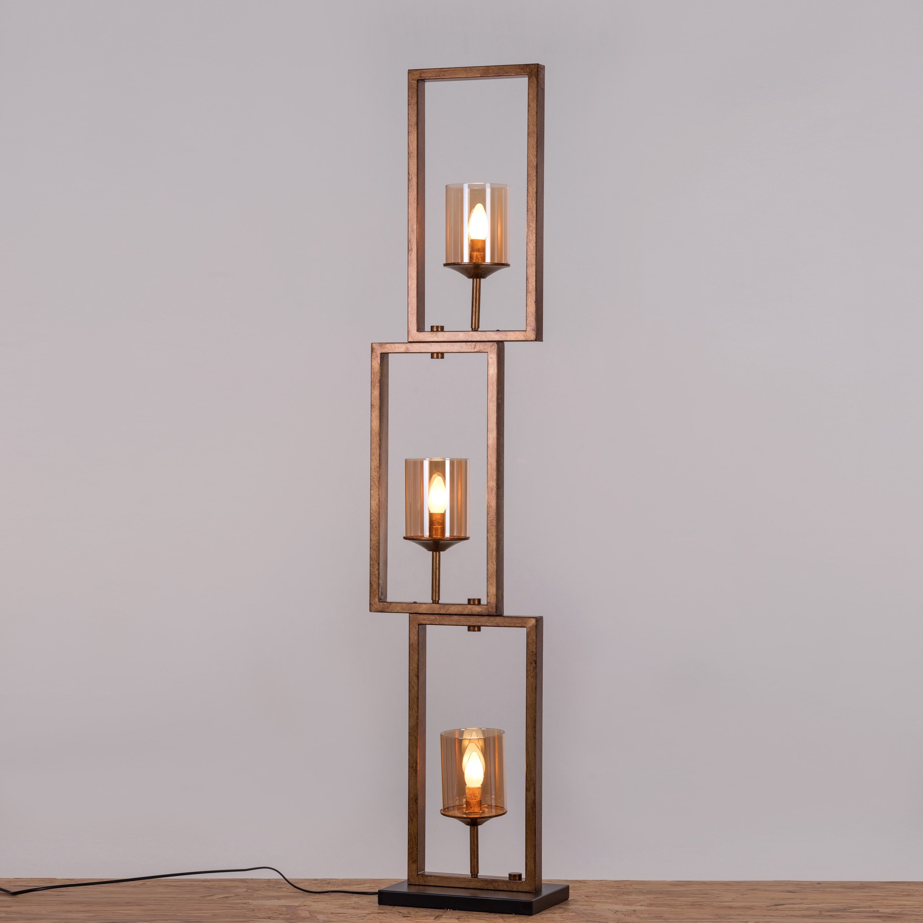 Curtain Call (Antique Gold) Glass Floor Lamp