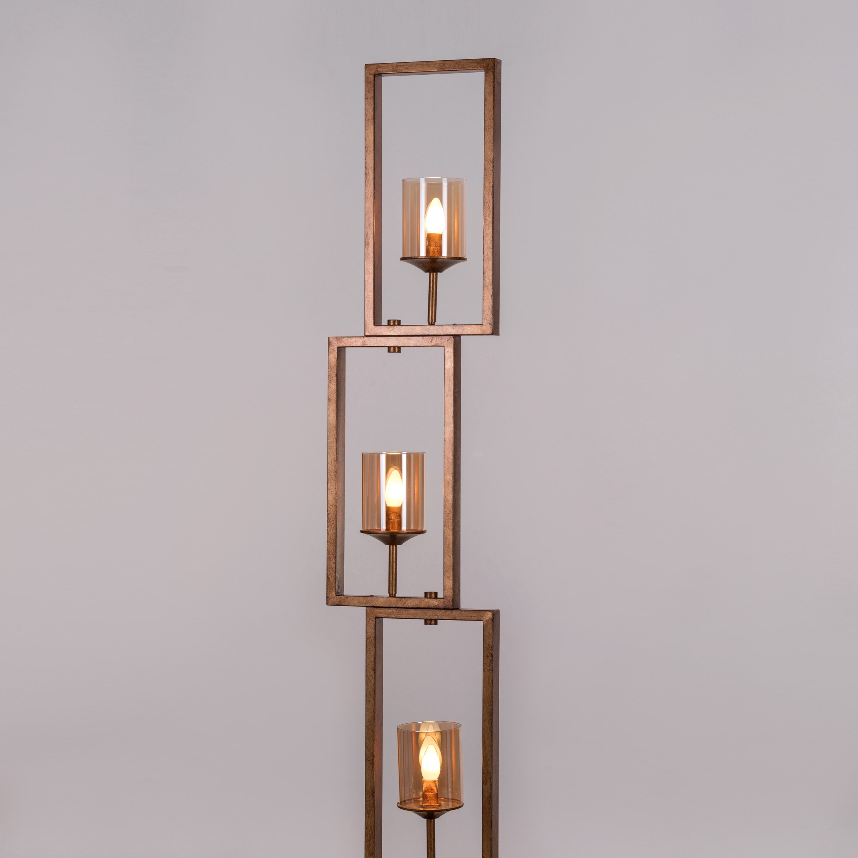 Curtain Call (Antique Gold) Glass Floor Lamp