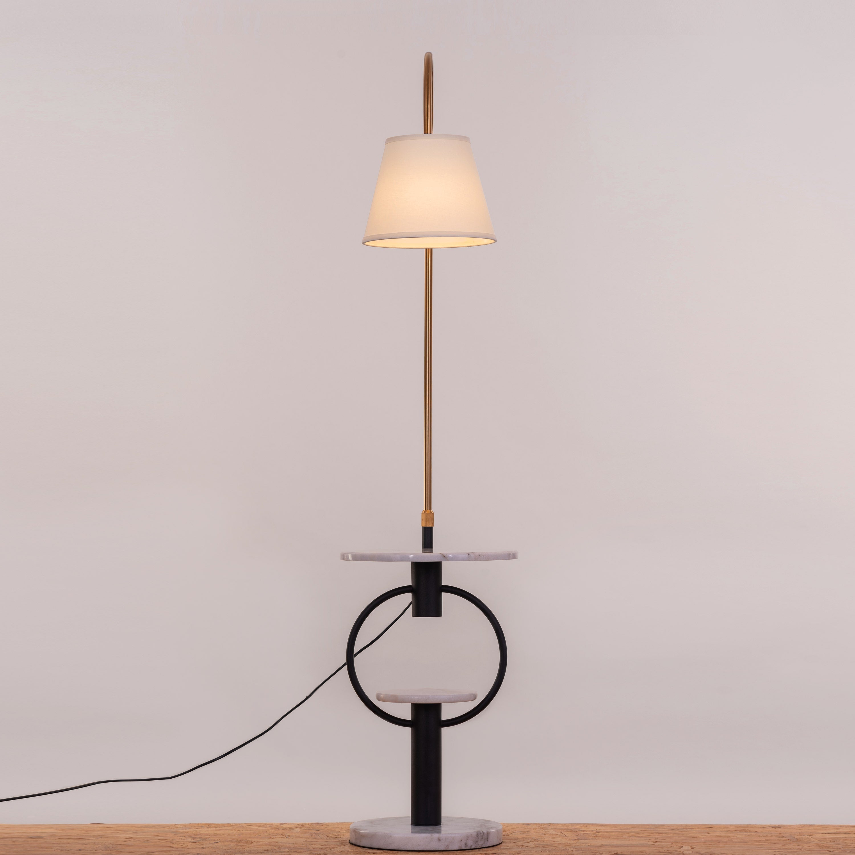 Face The Music (Gold, Black) Marble Floor Lamp
