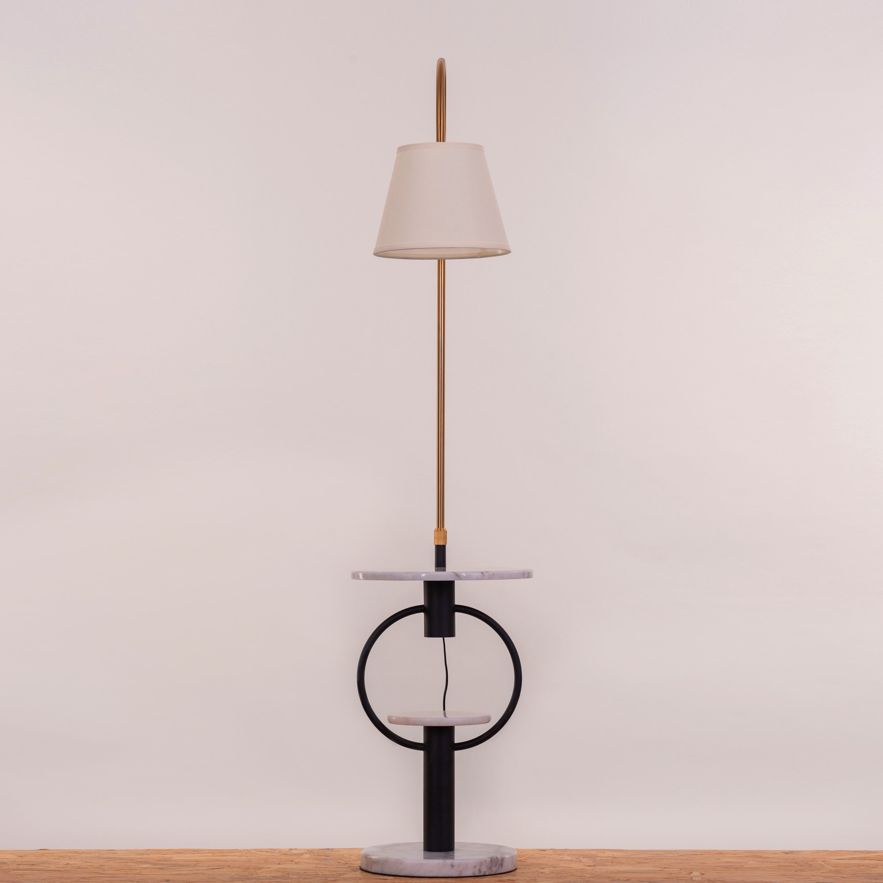 Face The Music (Gold, Black) Marble Floor Lamp