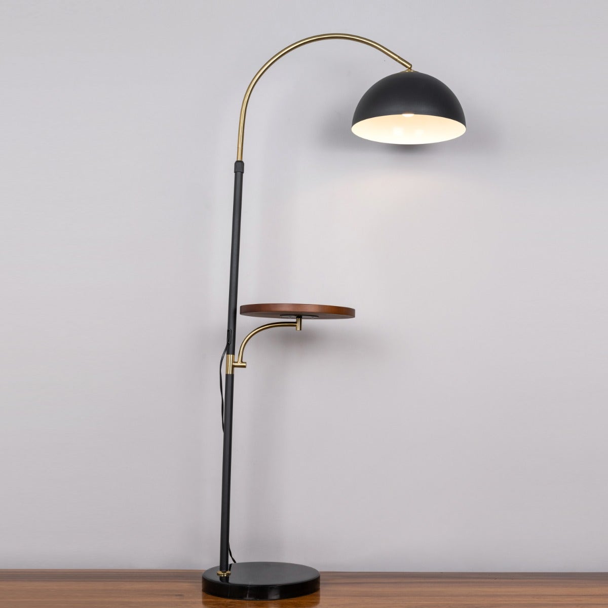 Rising Tide (Black, Gold) Marble Floor Lamp