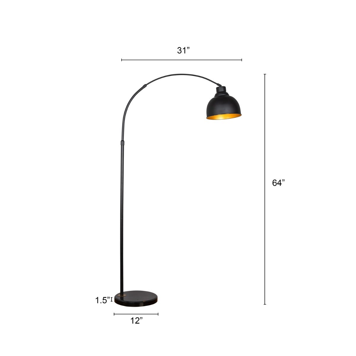 Lovelorn (Black) Marble Floor Lamp