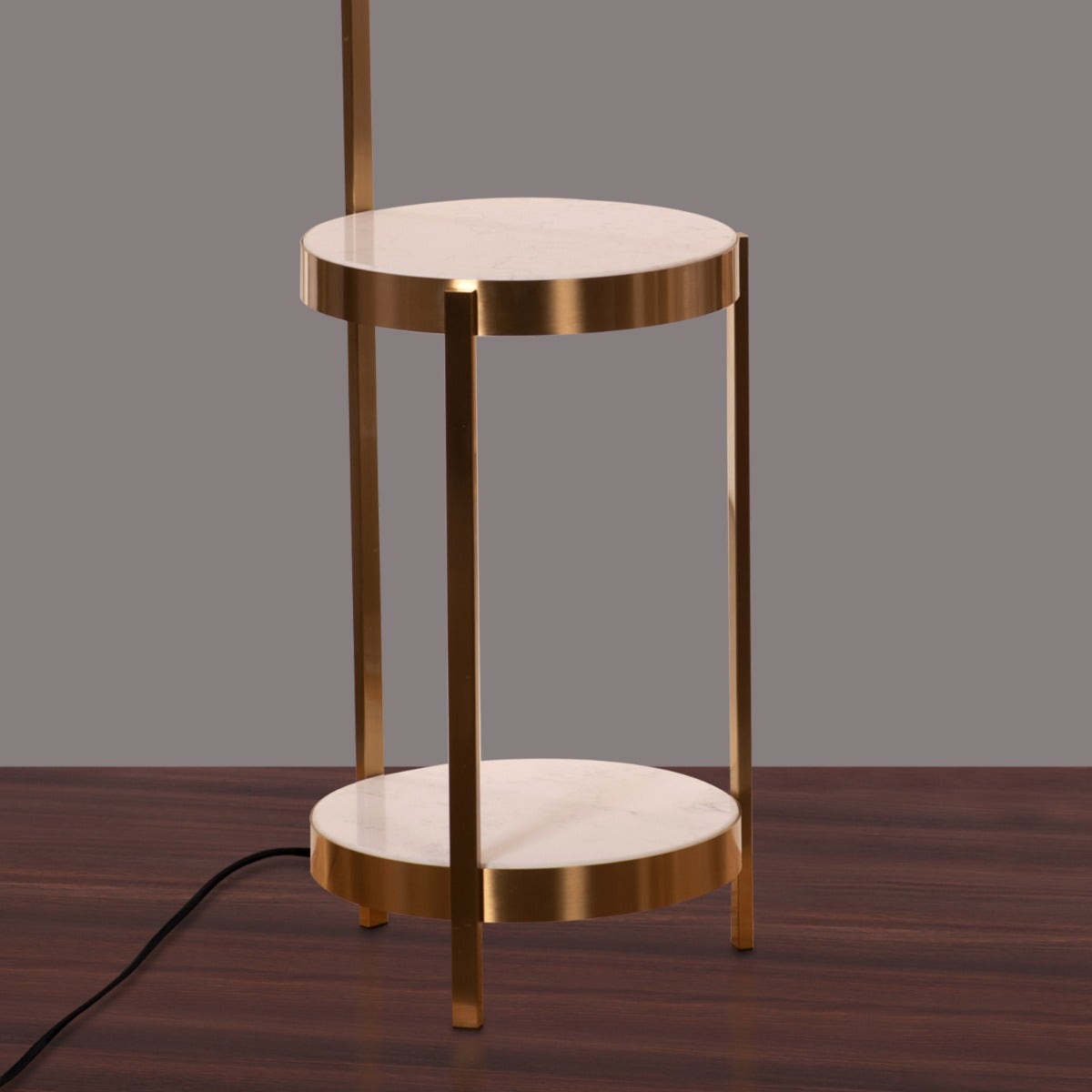 One Step Forward (Gold, White) Marble Floor Lamp