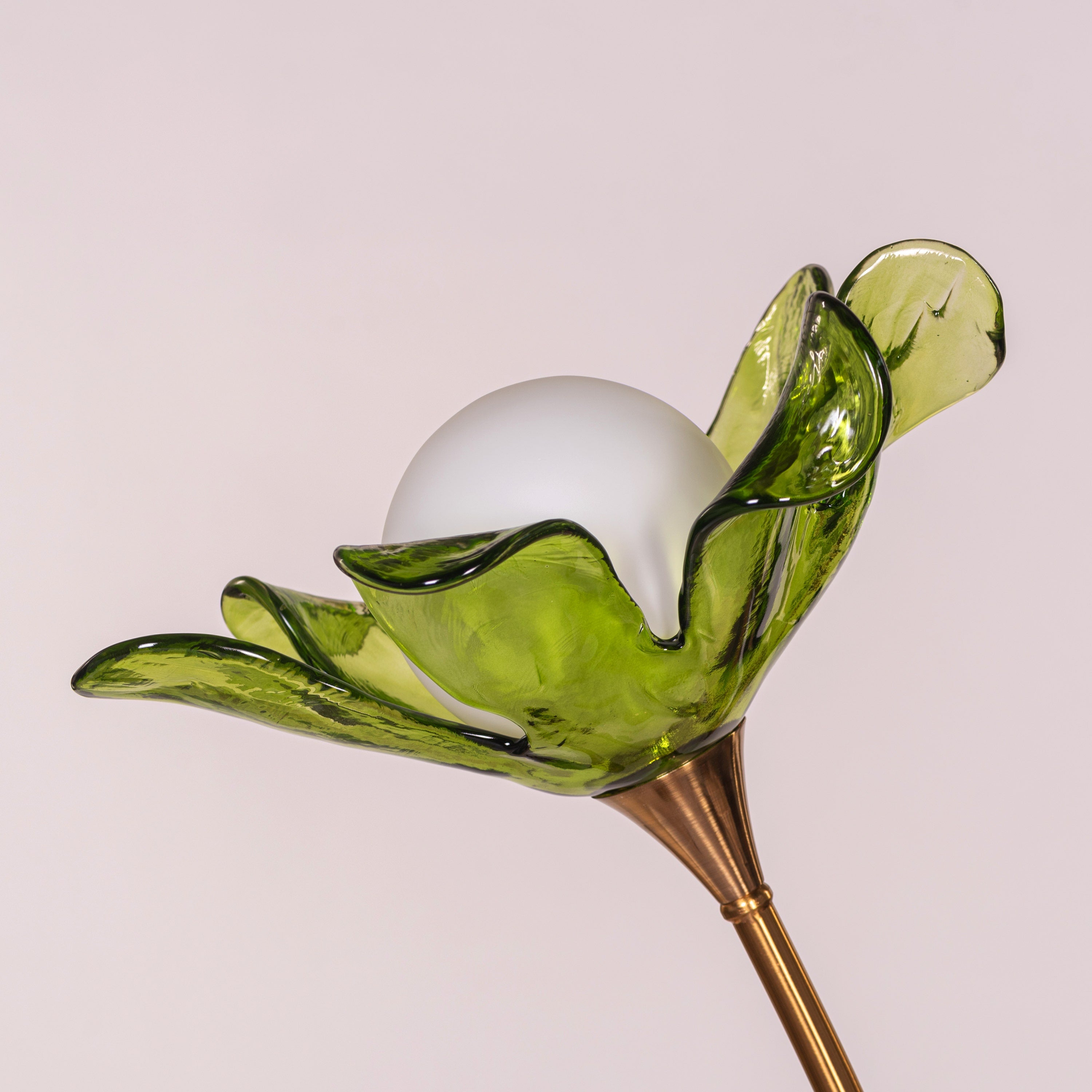 Midori Sprout (Gold, Green & Amber) Tinted Glass Floor Lamp